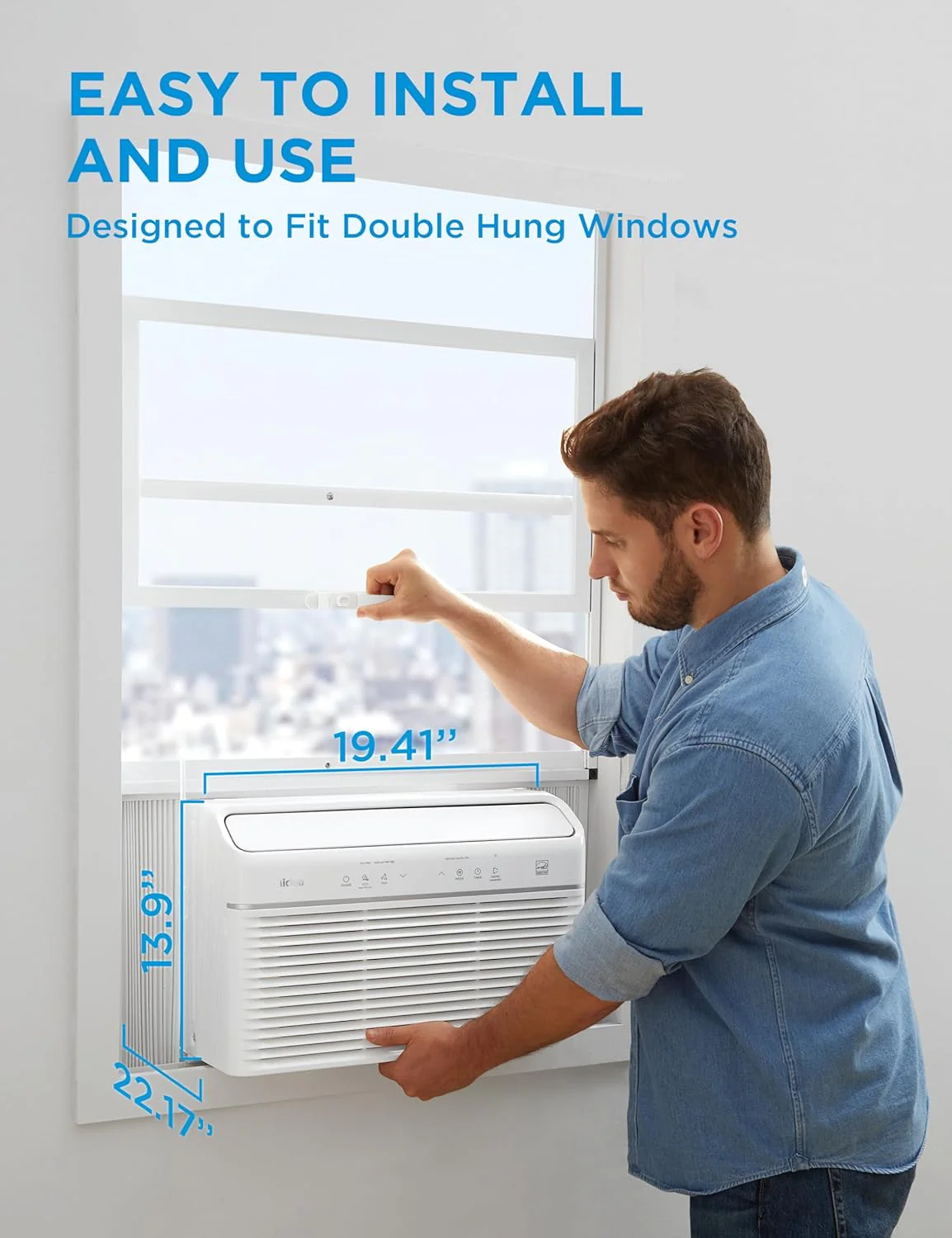 NEW - Midea MAW12HV1CWT EasyCool Smart Inverter Air Conditioner Window Unit with Heat, 12,000 BTU, White - Retail $469 - Image 3