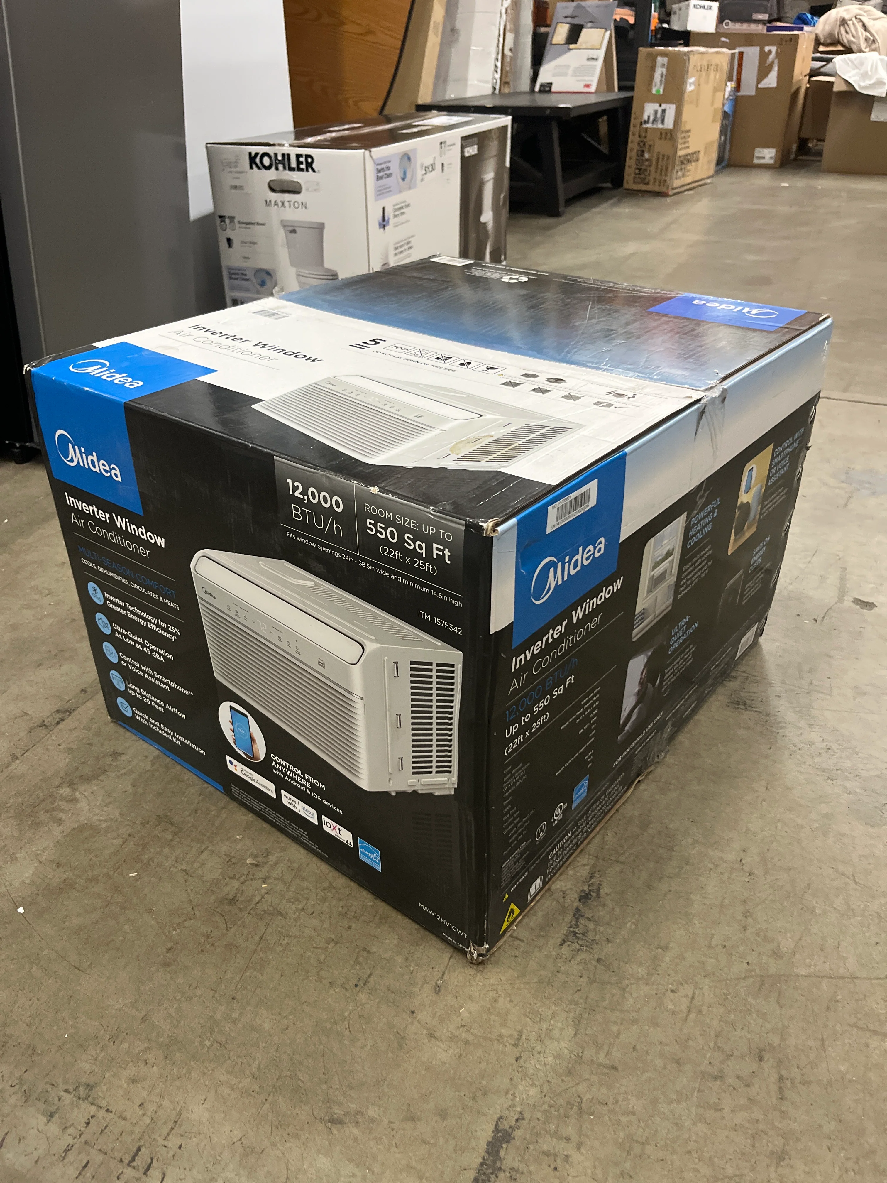 NEW - Midea MAW12HV1CWT EasyCool Smart Inverter Air Conditioner Window Unit with Heat, 12,000 BTU, White - Retail $469 - Image 5