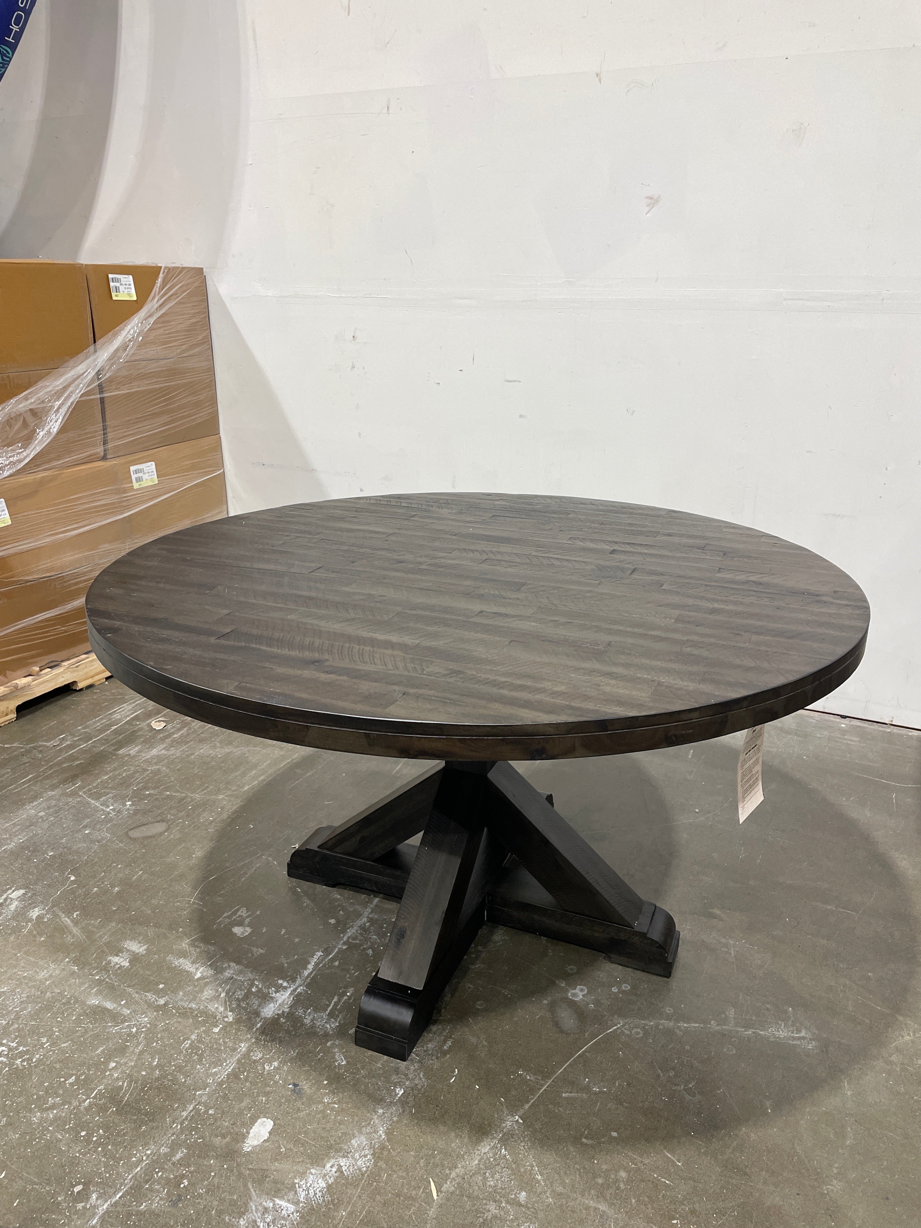 Newberry Round Dining Table, Salvaged Grey - Image 5