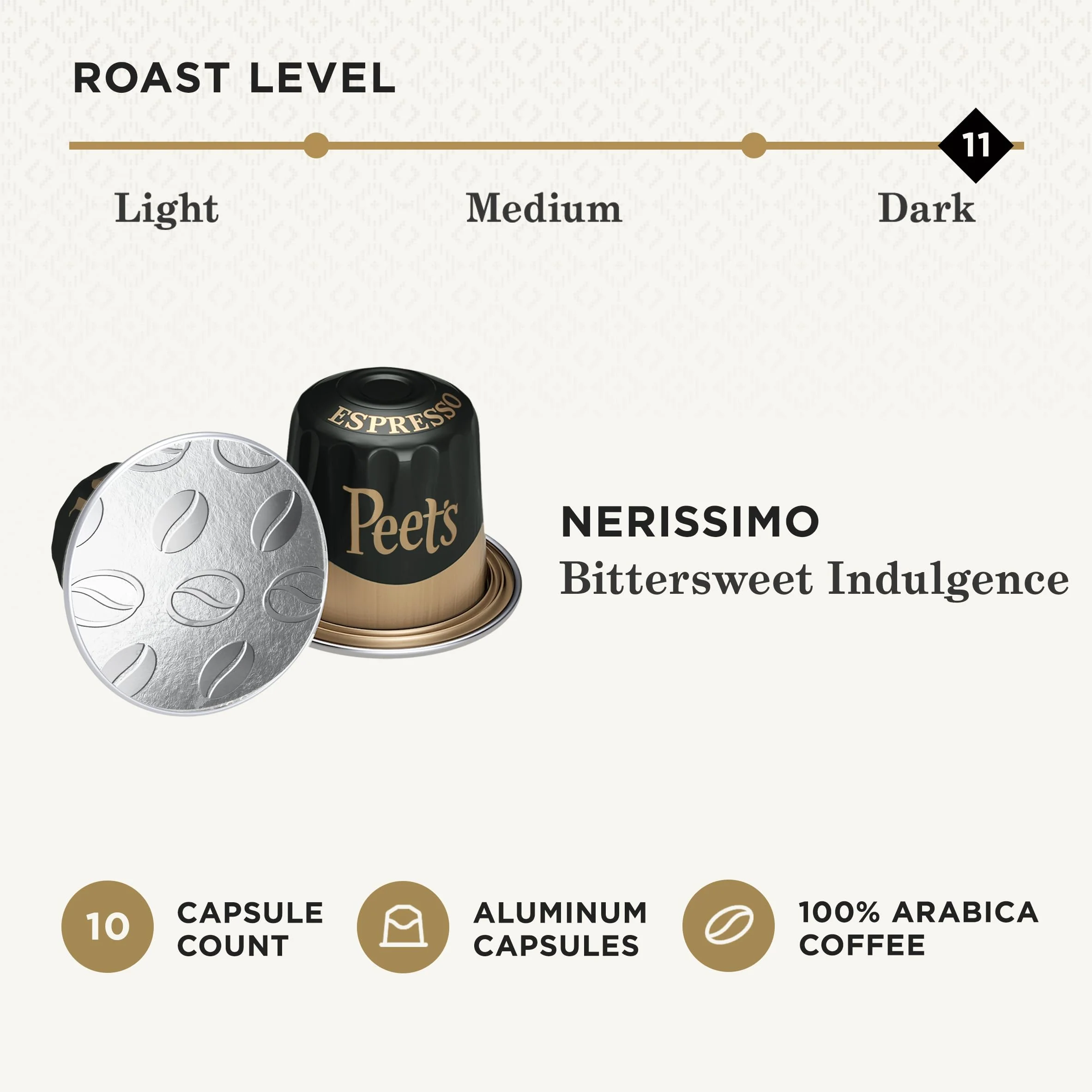 Peet's Coffee, Dark Roast Espresso Capsules, Compatible with Nespresso Original Machine - Nerissimo Intensity 11 - Image 3