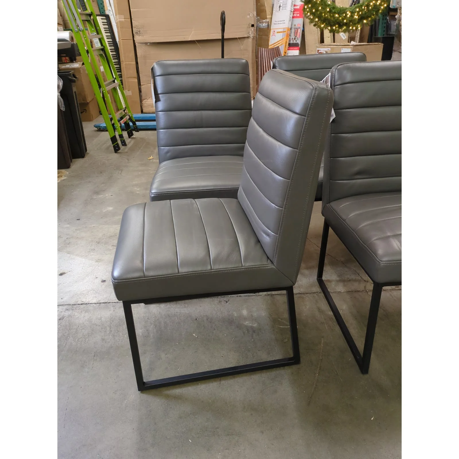 NEW - Costco - Kirkwood Top Grain Leather Dining Chairs 4-pack - Retail $1198 - Image 5