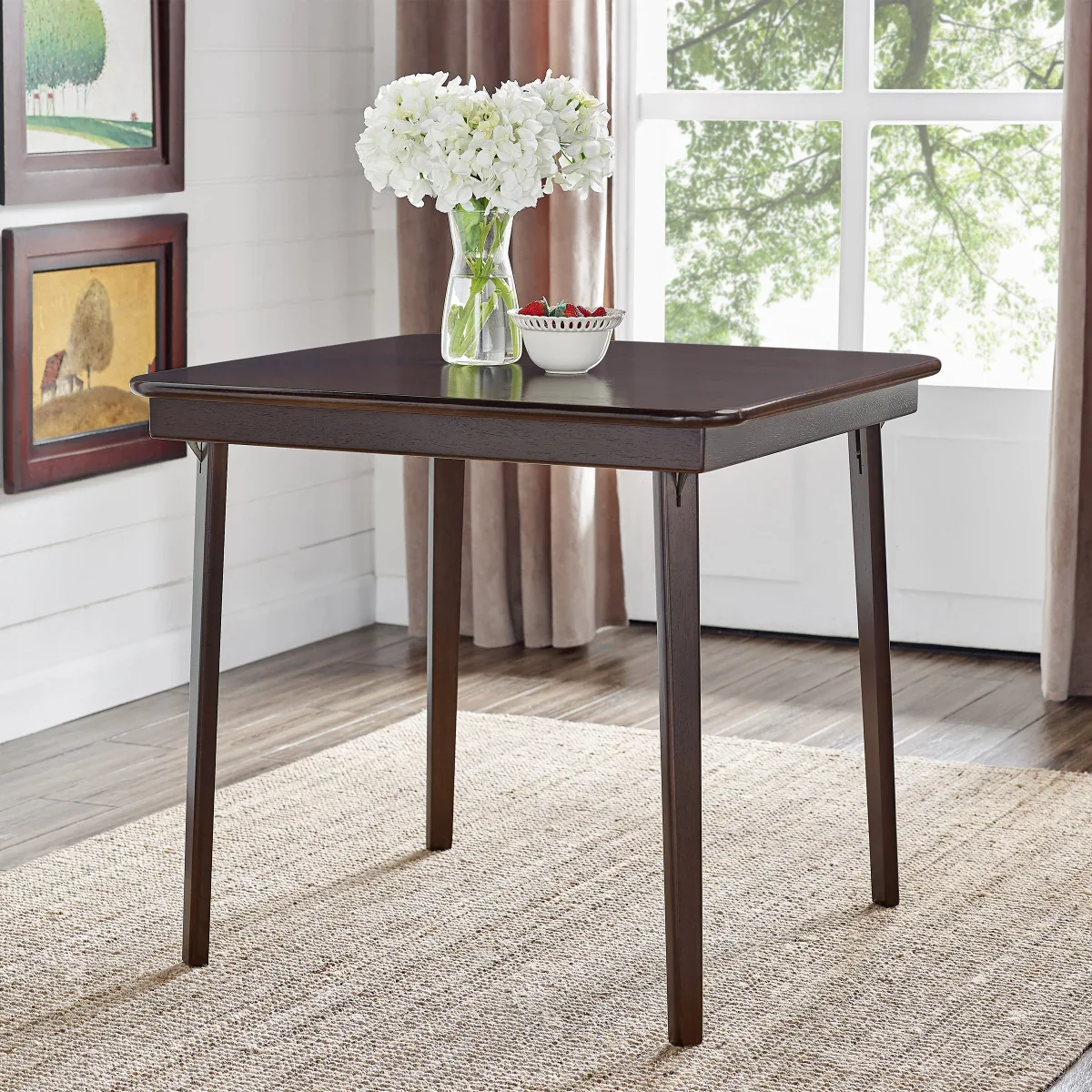 NEW - Costco - Stakmore 32 in Dark Brown Wood Folding Table - Retail $99 - Image 2