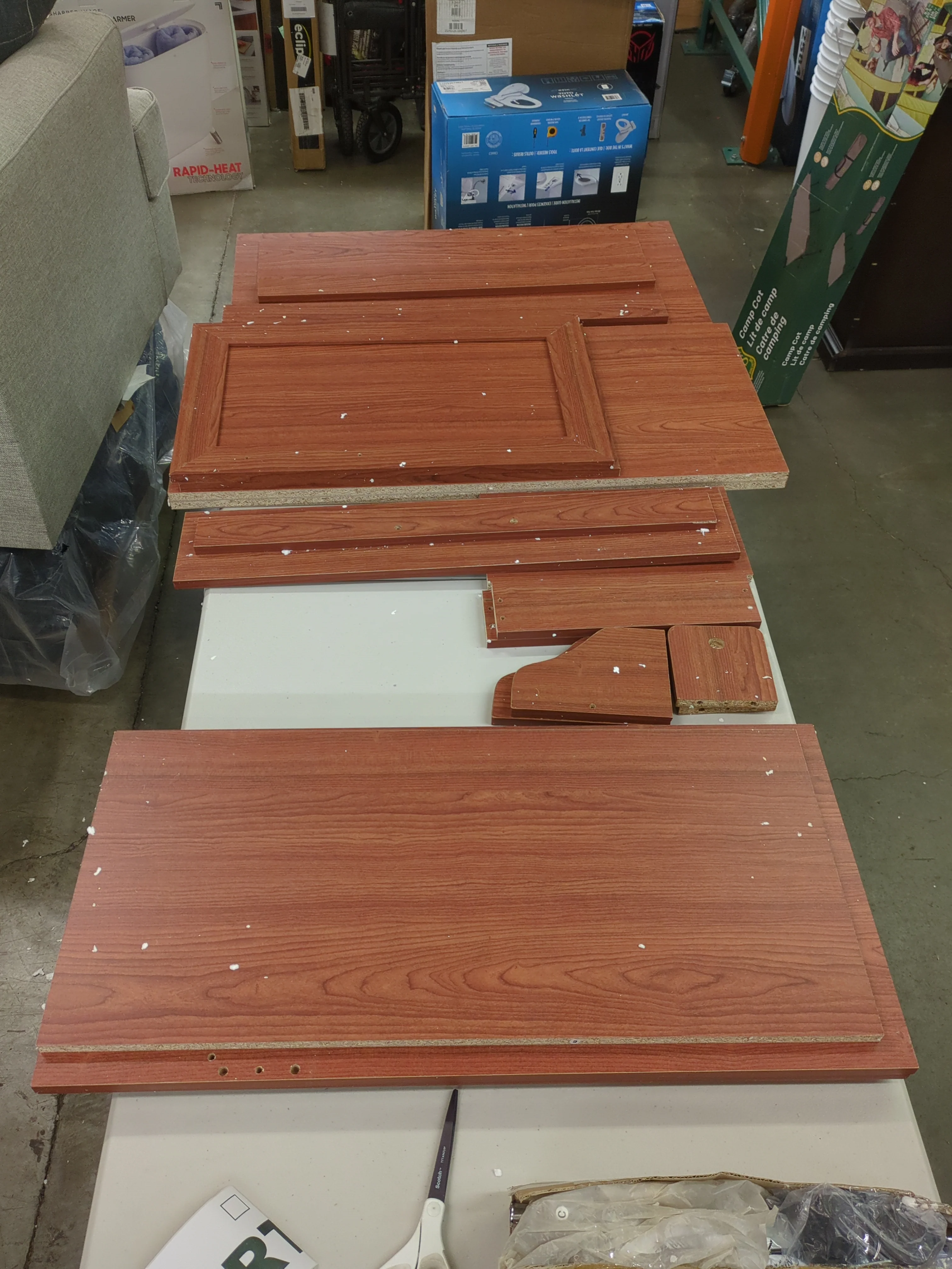NEW - Hodedah Kitchen Island with Spice Rack, Towel Rack & Drawer, Cherry - Retail $74 - Image 9
