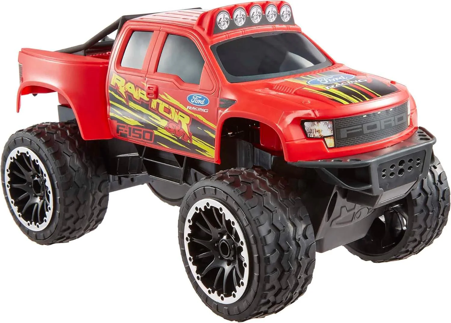 NEW - Hot Wheels RC Red Ford F-150, Full-Function Remote-Control Toy Truck, Large Wheels & High-Performance Engine, 2.4 Ghz with Range of 65Ft - Retail $39 - Image 4