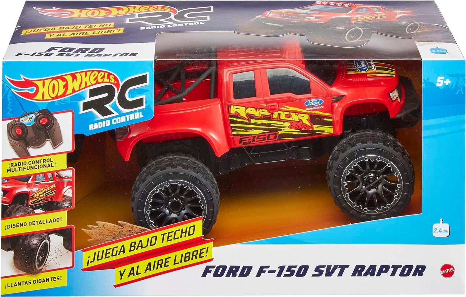 NEW - Hot Wheels RC Red Ford F-150, Full-Function Remote-Control Toy Truck, Large Wheels & High-Performance Engine, 2.4 Ghz with Range of 65Ft - Retail $39 - Image 7