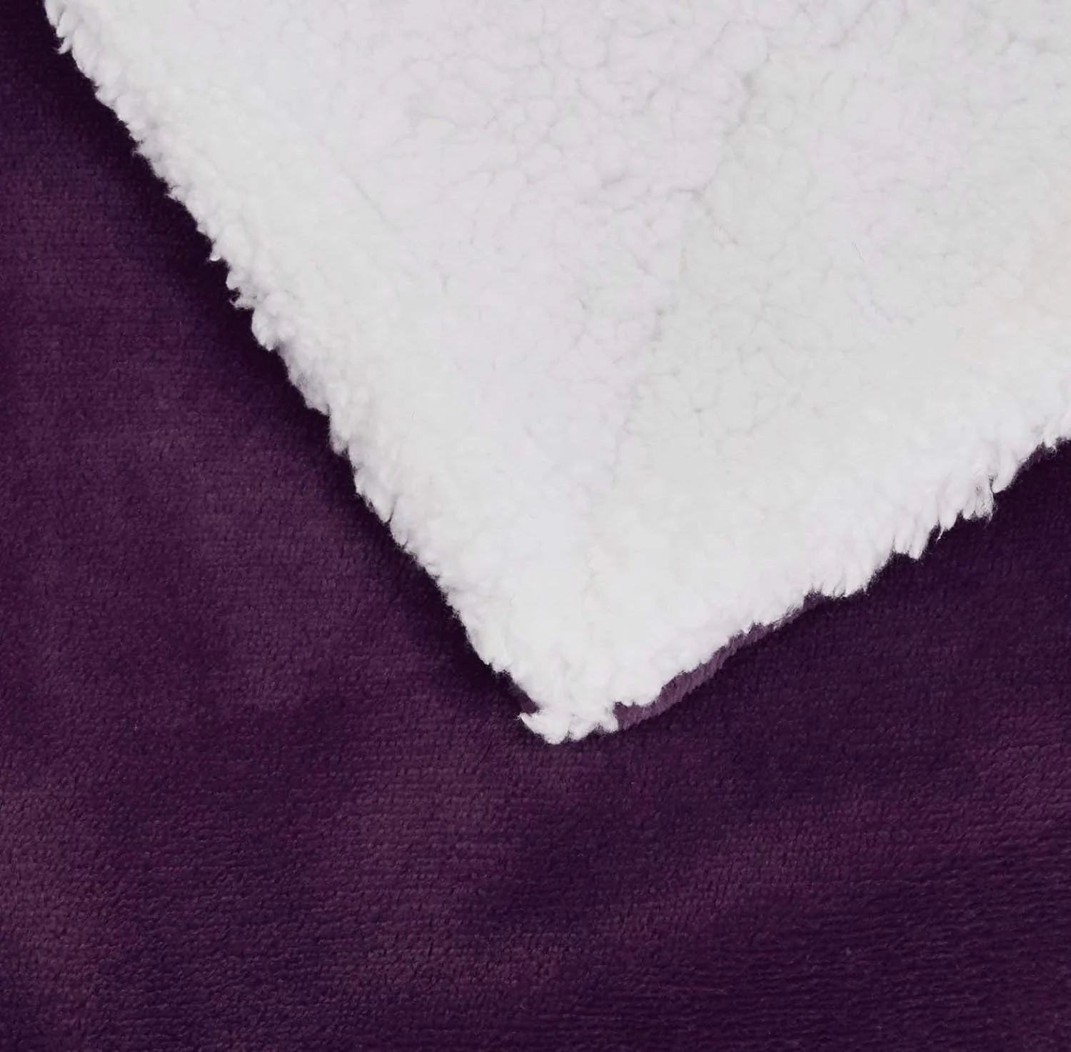 NEW in BAG - Amazon Basics Ultra-Soft Micromink Sherpa Blanket, Throw, Plum - Retail $28 - Image 4