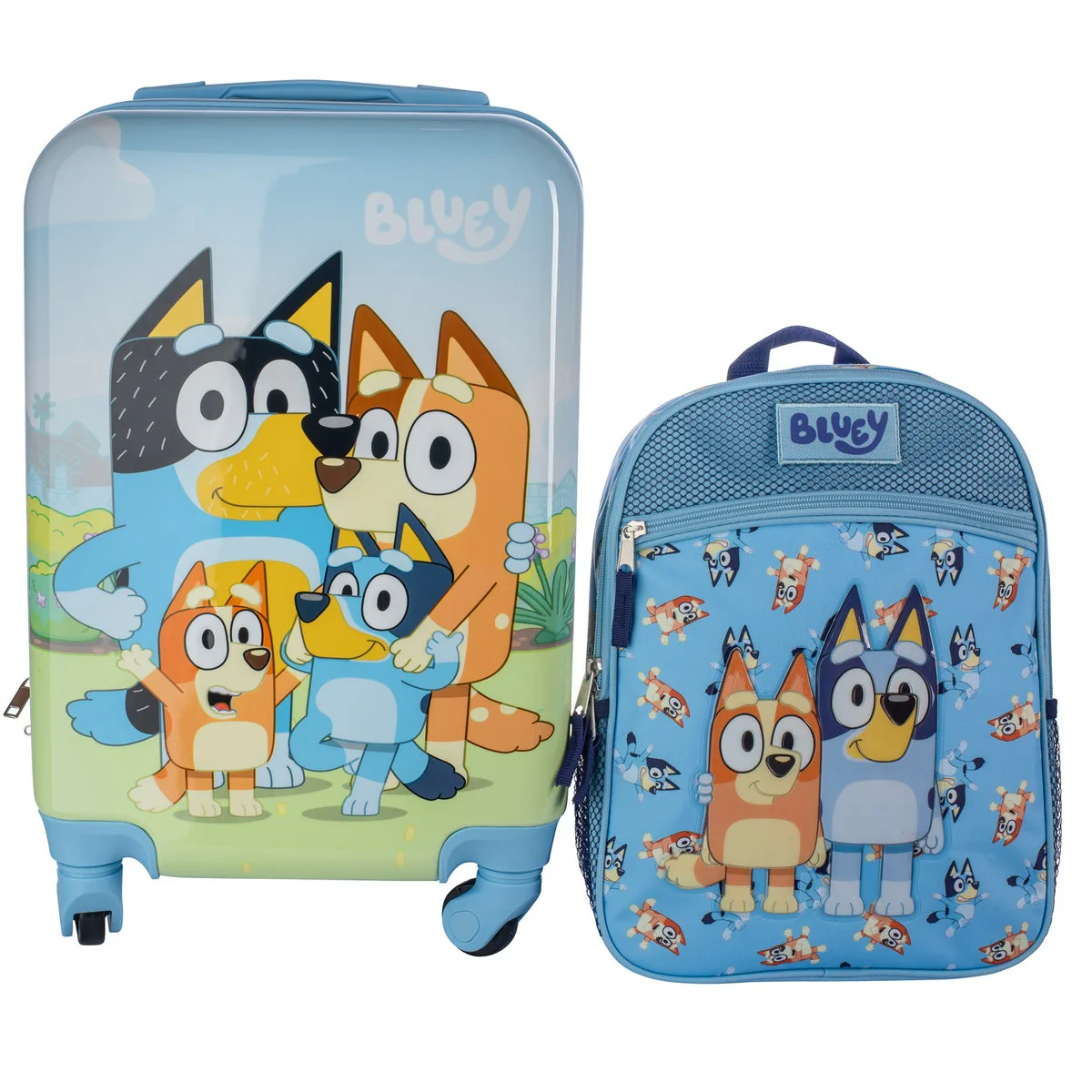NEW - Kids Bluey Carry-on Spinner & Backpack Luggage Set