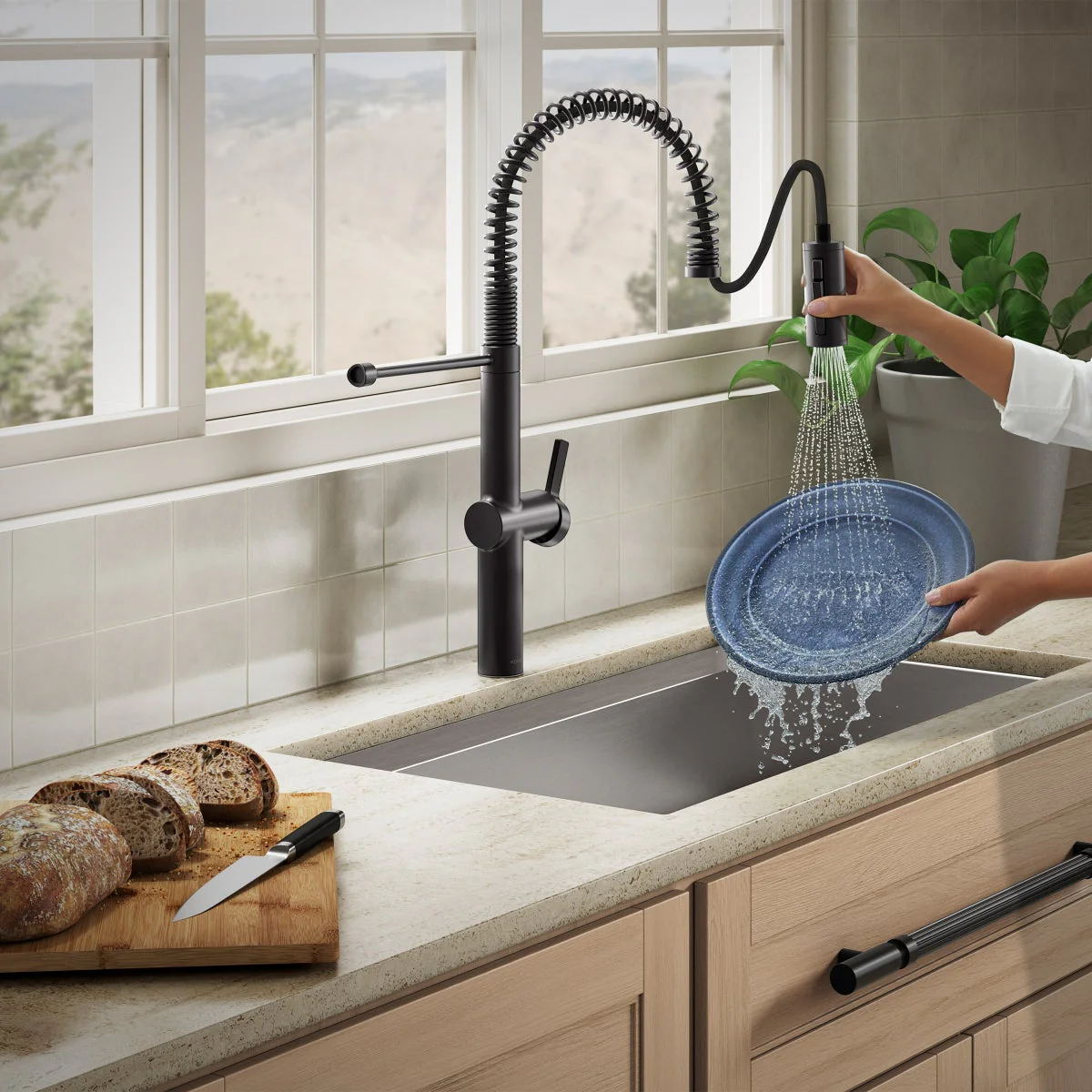 NEW - Kohler Haku Matte Black Semi-professional Kitchen Sink Faucet - Image 3