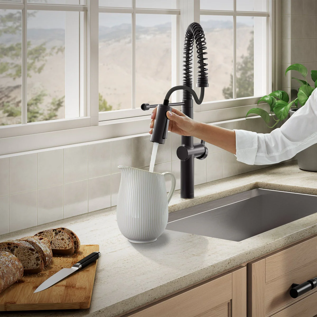 NEW - Kohler Haku Matte Black Semi-professional Kitchen Sink Faucet - Image 4