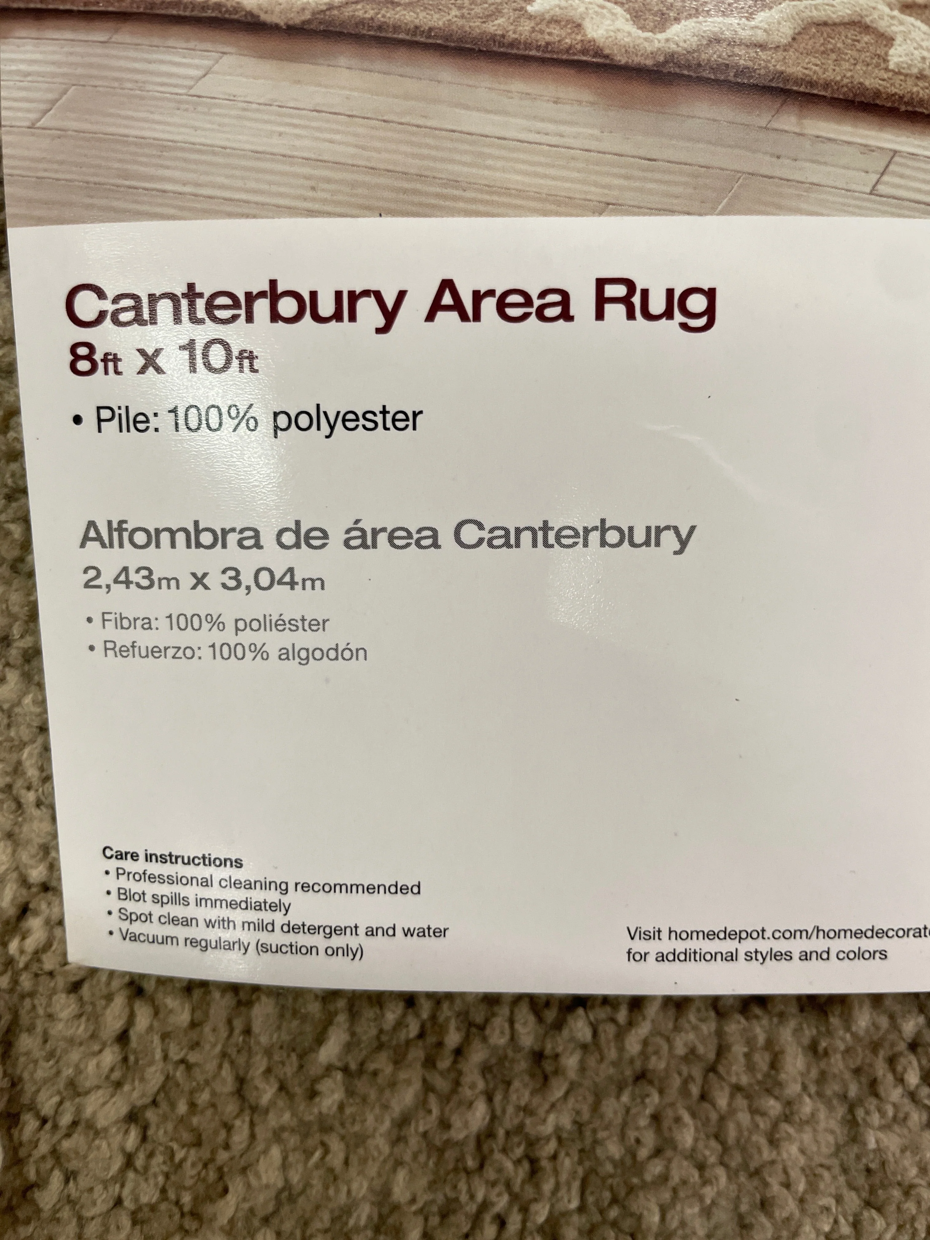 NEW - Livingston Home Area Rug 100% Polyesterpile, 8' x 10' , Linen / Almond - Retail $799 - Image 10