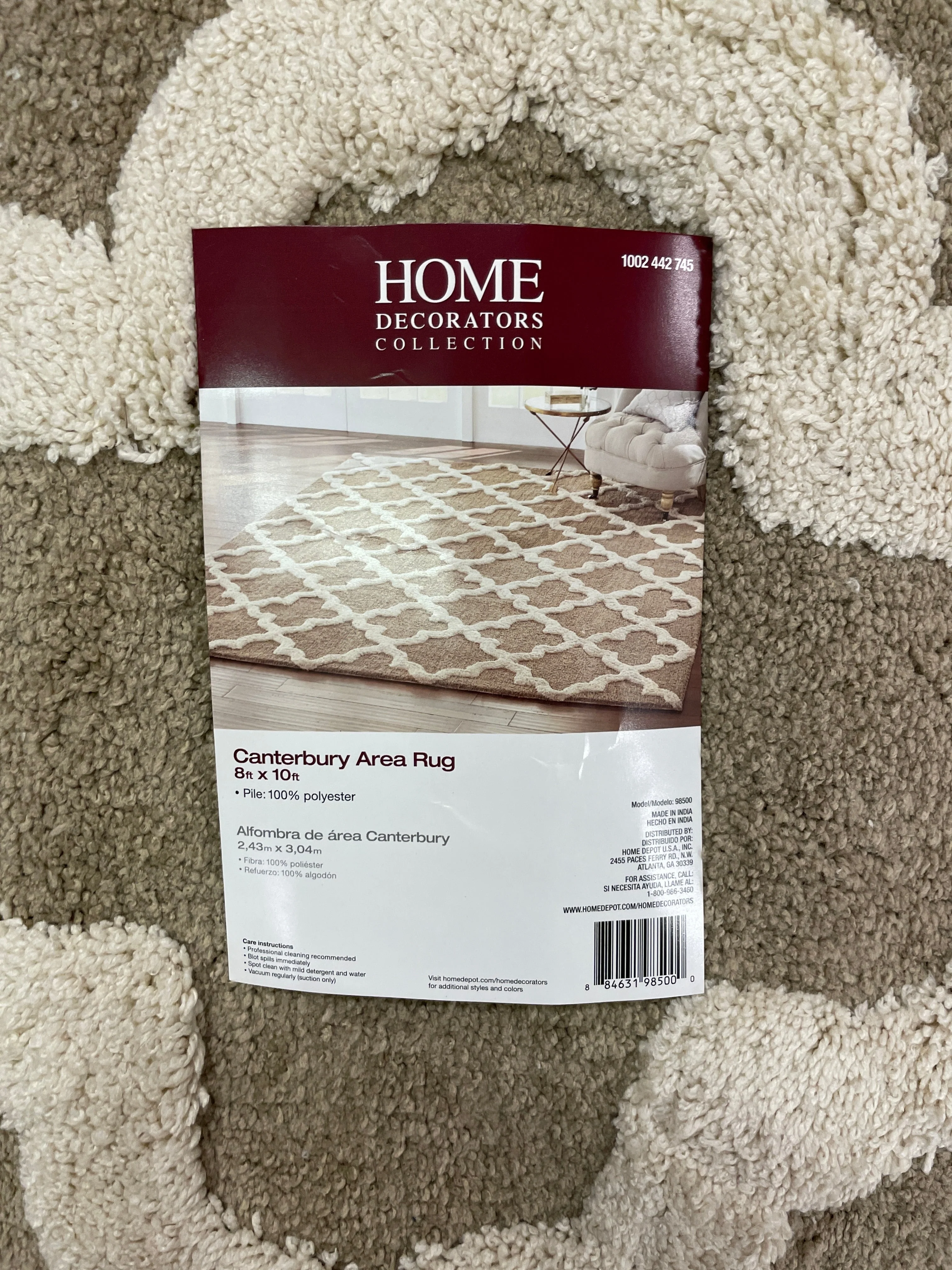 NEW - Livingston Home Area Rug 100% Polyesterpile, 8' x 10' , Linen / Almond - Retail $799 - Image 8