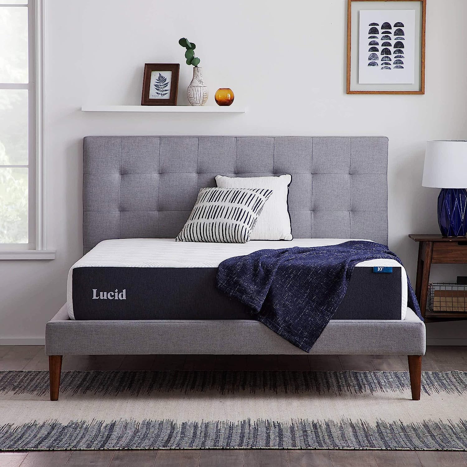 NEW - LUCID QUEEN 10 Inch Memory Foam Mattress - Firm Feel - Bamboo Charcoal and Gel Infusion - Hypoallergenic - Bed in a Box - Temperature Regulating - Pressure Relief - Breathable - Retail $349 - Image 2
