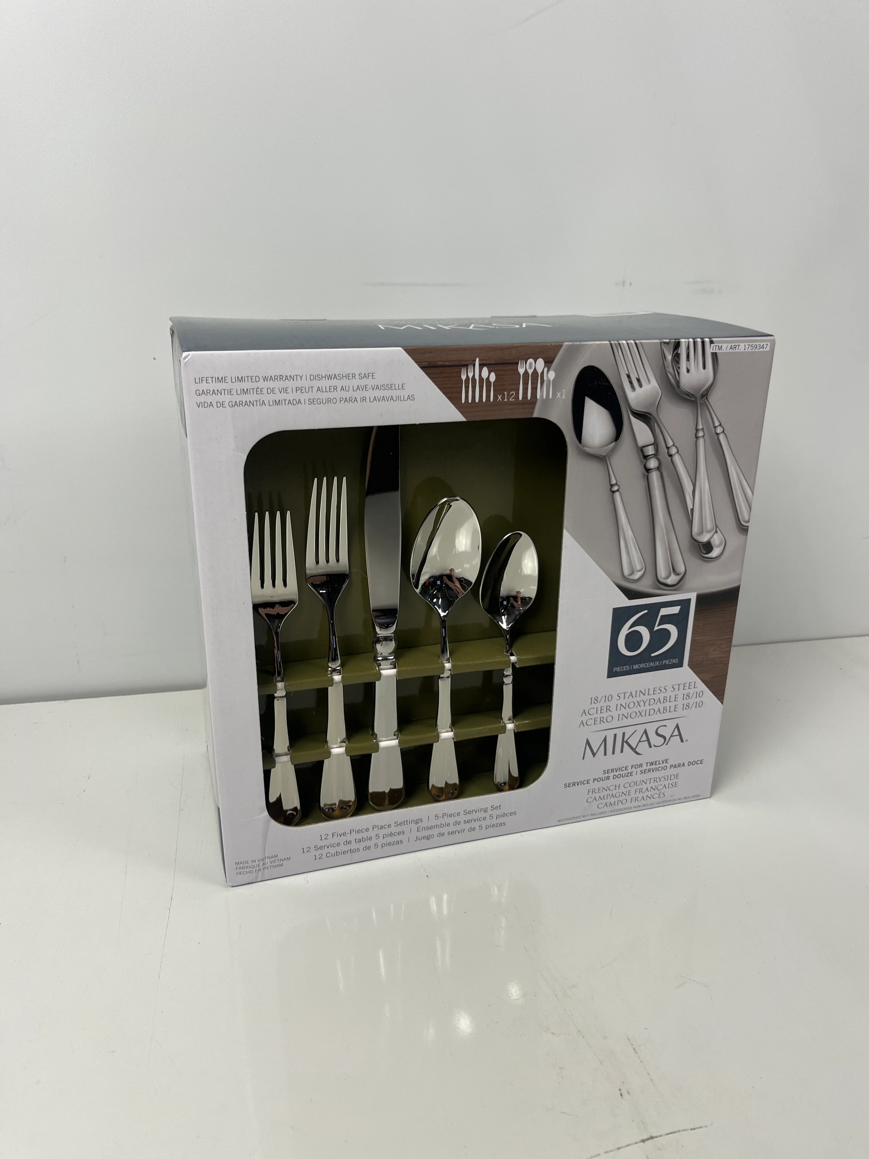 NEW - Mikasa Alyse 65 Piece Flatware Set - Retail $100 - Image 2
