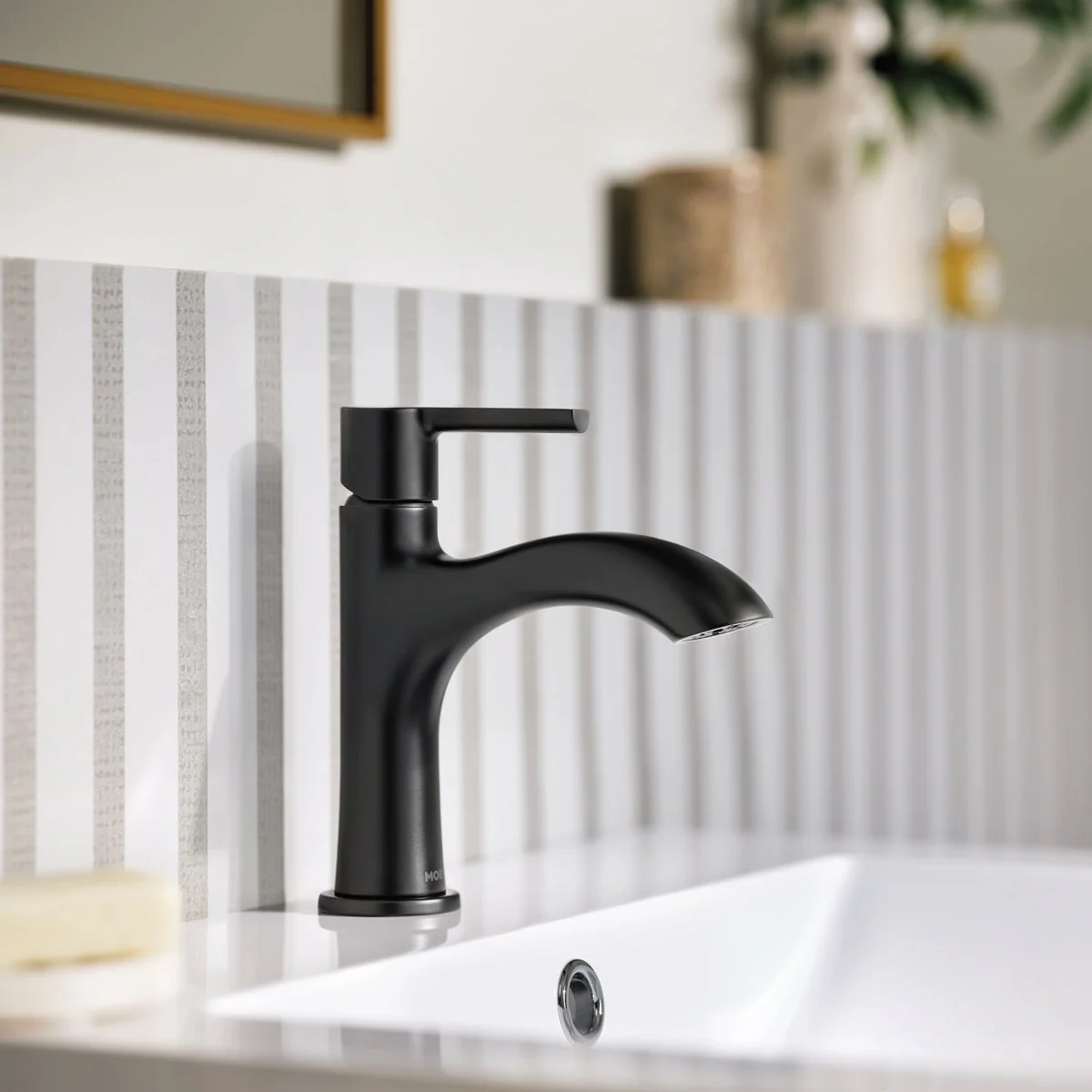 NEW - Moen Idris One Handle Bathroom Faucet Matte Black - Image 2