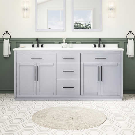 NEW - OVE Decors 72" Kaya Bath Vanity in Gray - Retail $1999 - Image 2
