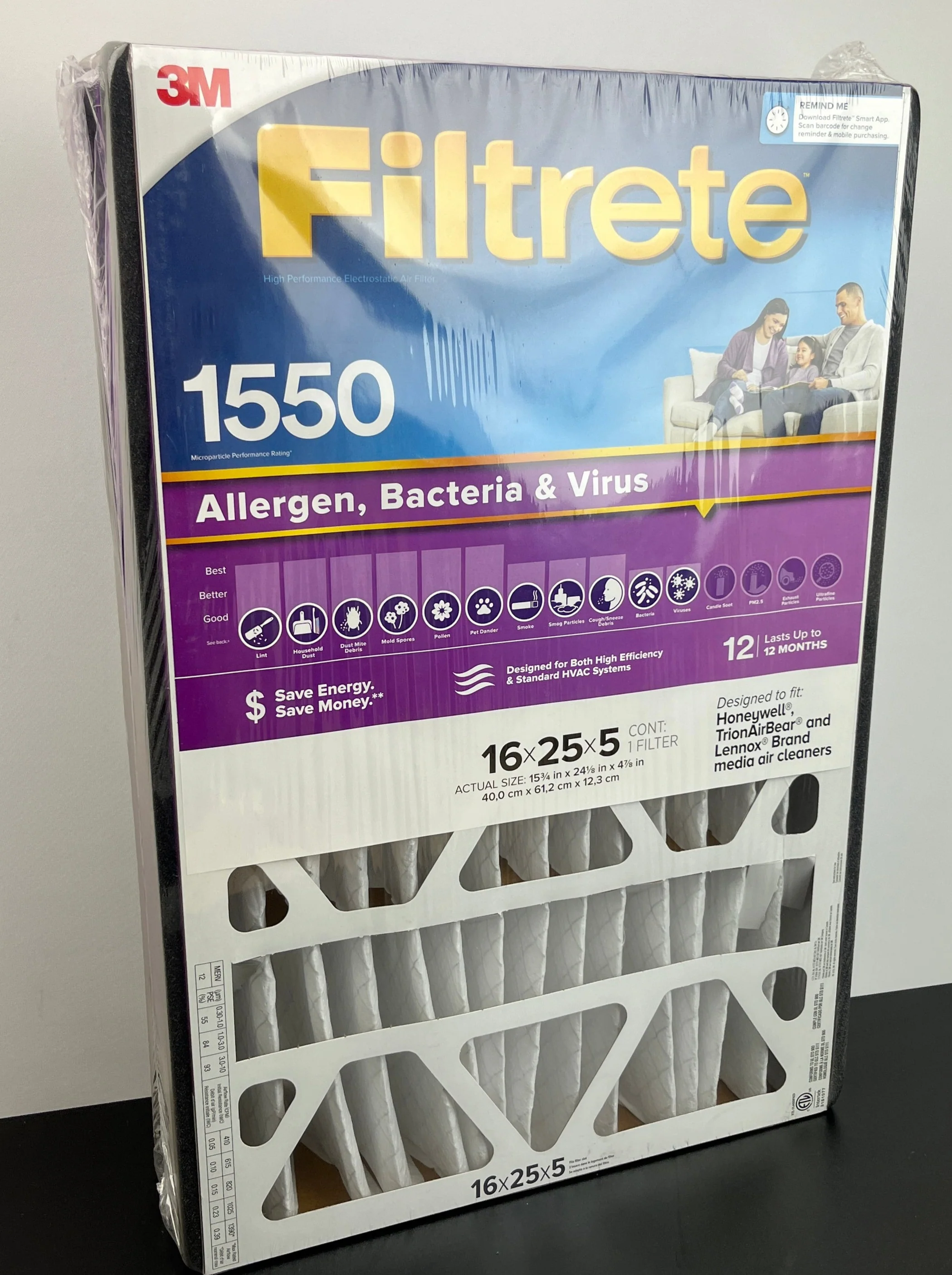 NEW, Sealed - 3M 16 x 25 x 5 Ultra Allergen Reduction Deep Pleat Filter MERV 12 - Retail $32 - Image 2