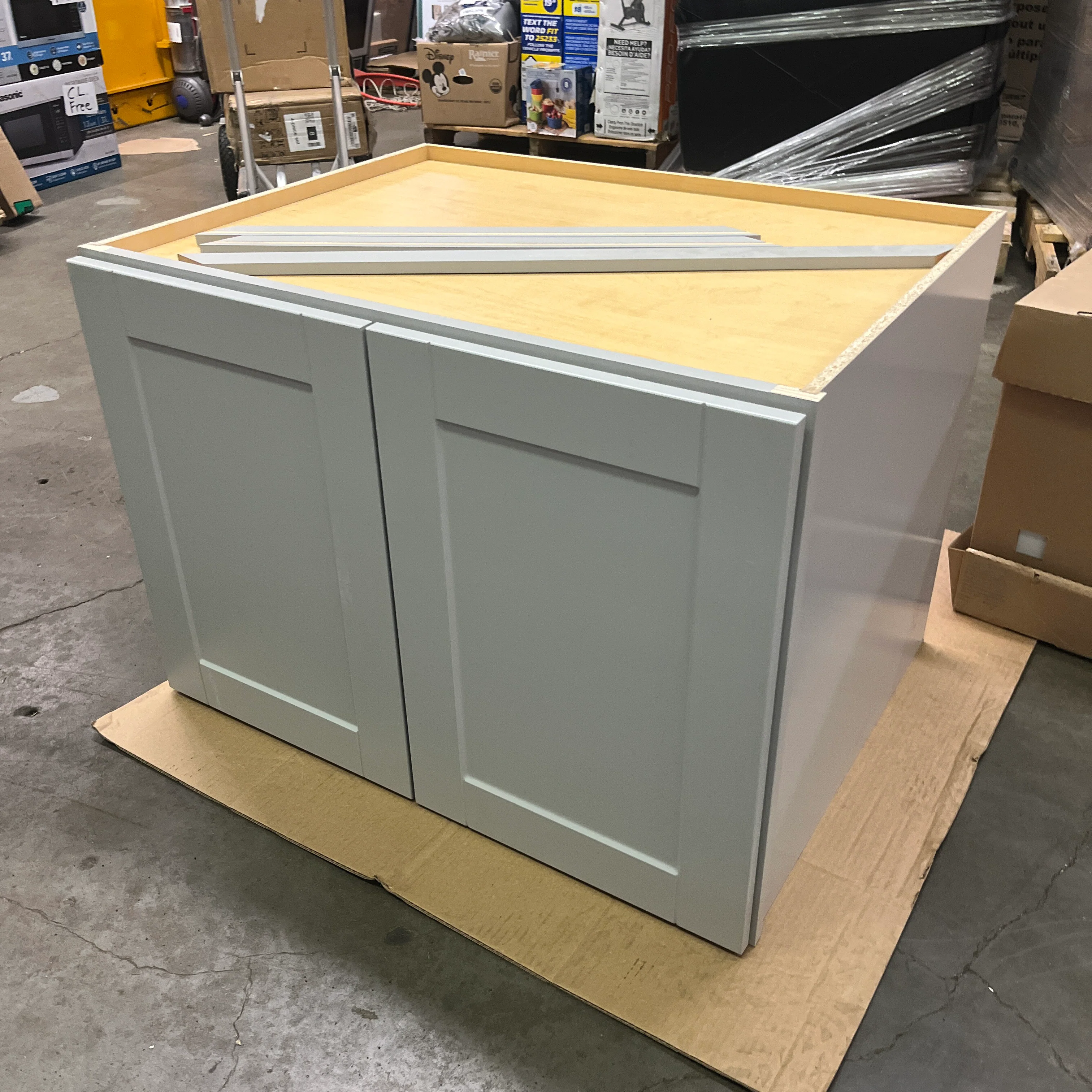 NEW - Shaker 36 in. W x 24 in. D x 24 in. H Assembled Deep Wall Bridge Kitchen Cabinet in Dove Gray with Shelf - Retail $271 - Image 2