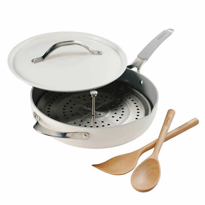 NEW - Tramontina White 5-Quarter All in One Pan Set - Retail $54 - Image 3