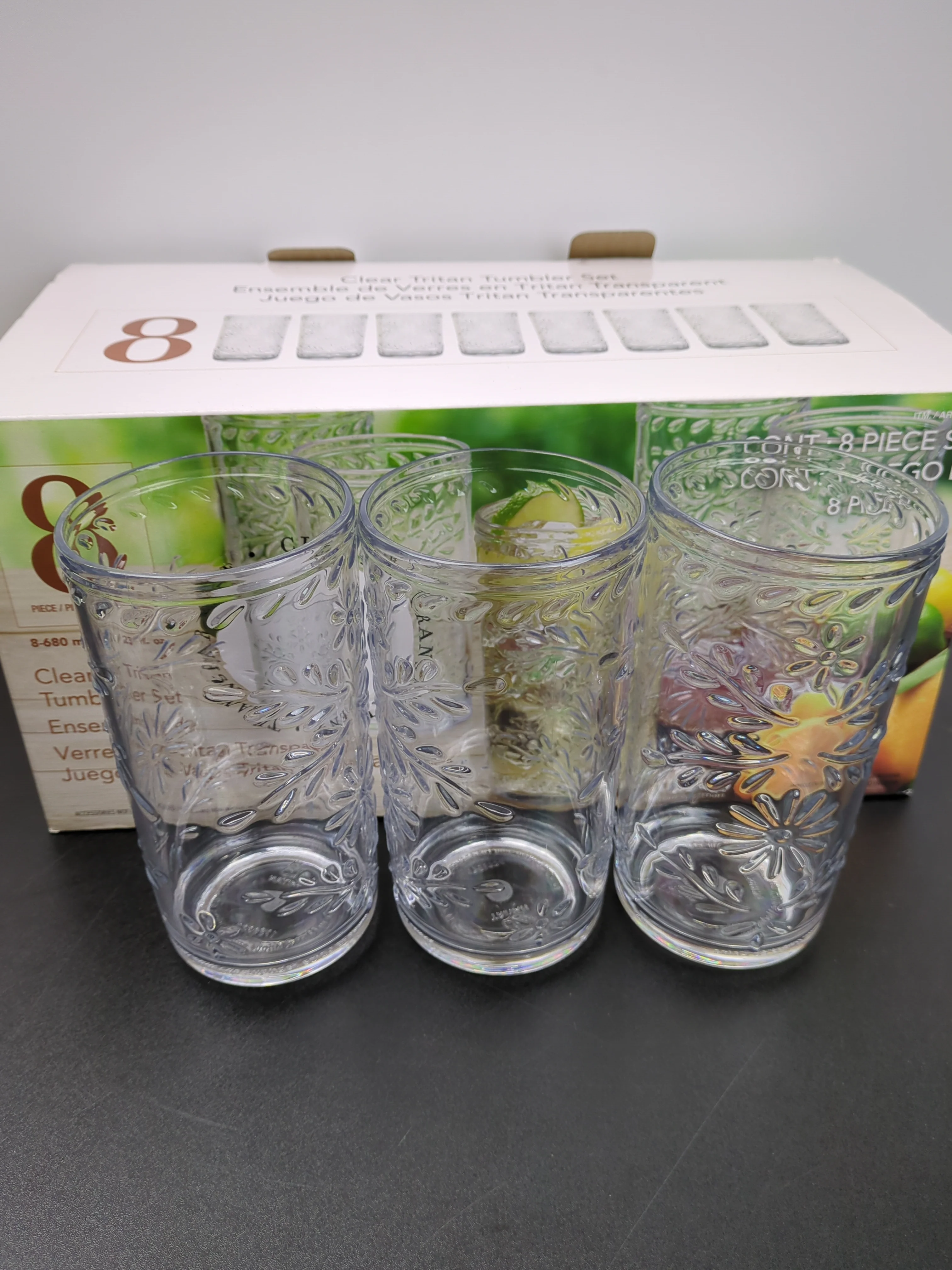 NEW - Tritan Clear 8-piece Tumbler Set - Retail $16 - Image 2