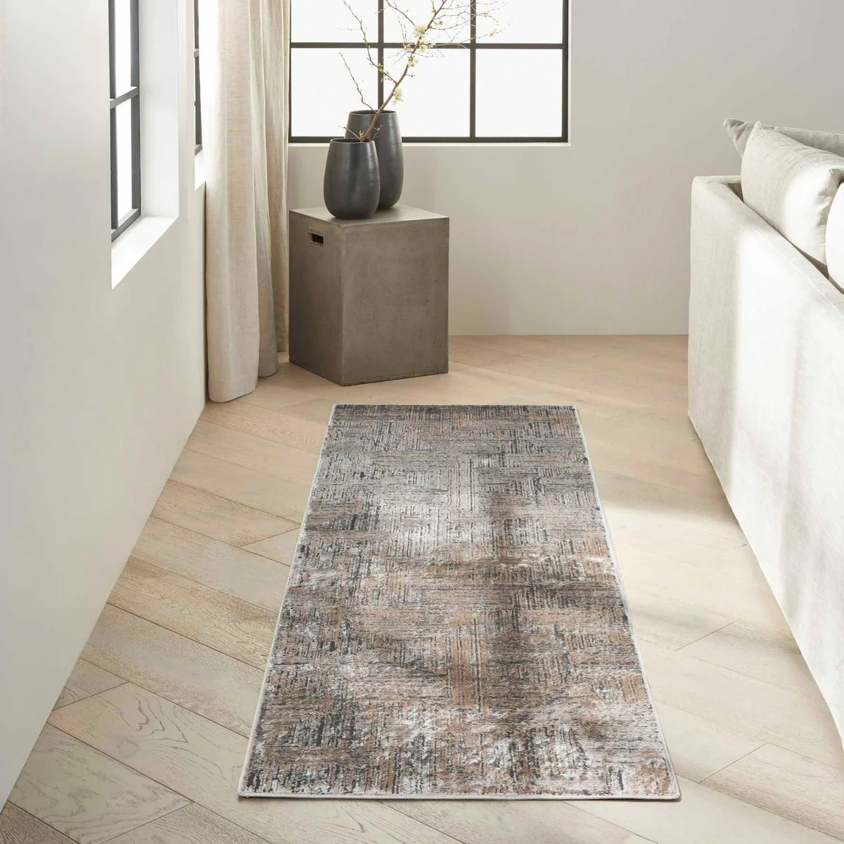 Calvin Klein Luminosity Black Ivory Area Rug, 6'6"x9'2" - Image 3