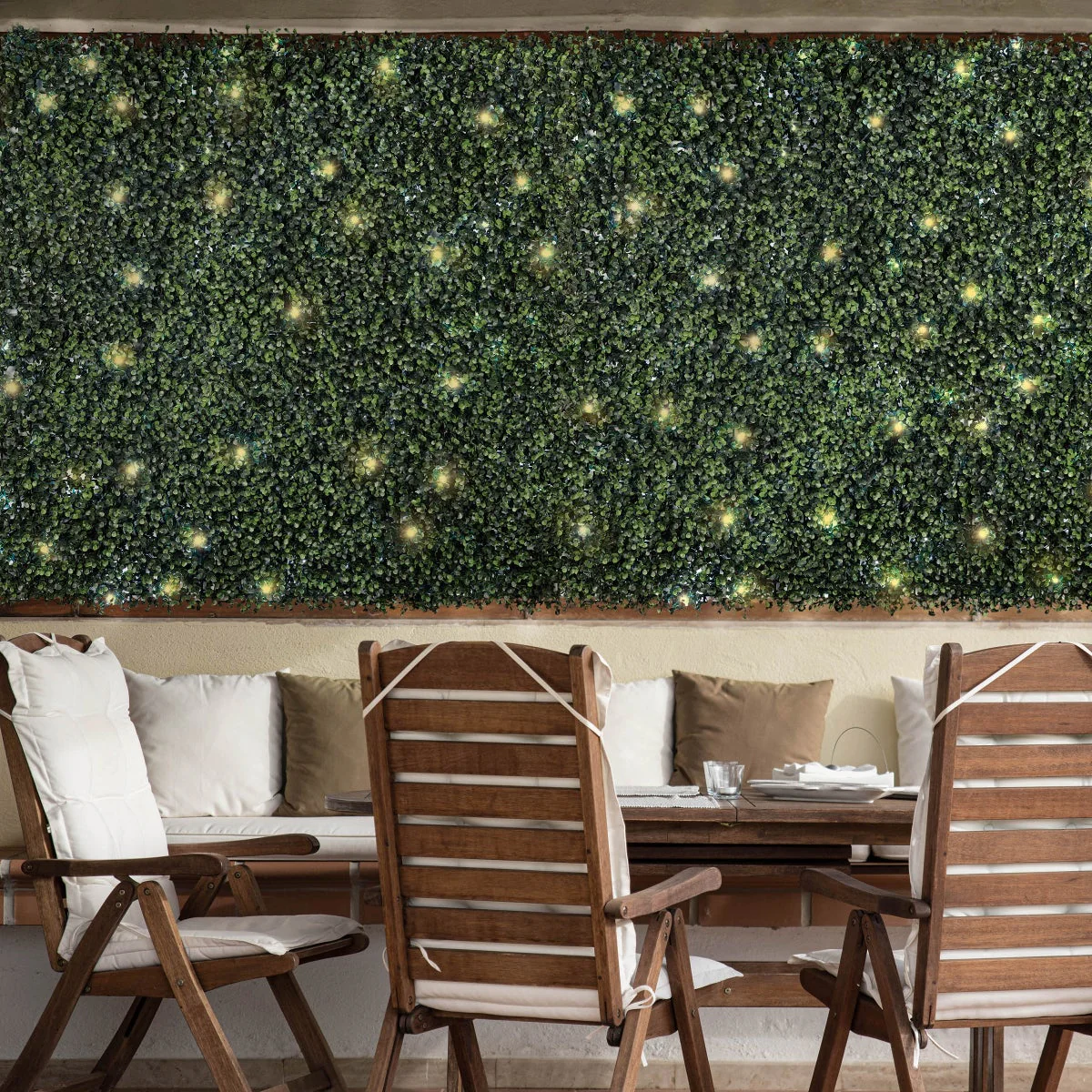 Golden Select American Boxwood Artificial Hedge Panel with Lights - Image 6