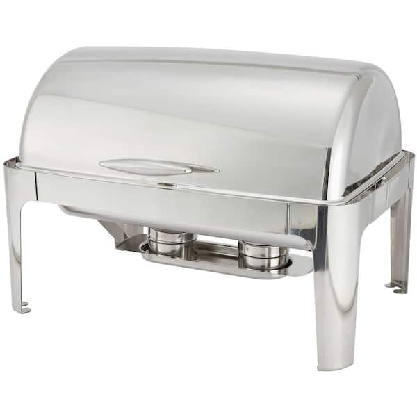 Winco Madison 8 qt. Stainless Steel Heavyweight Full-size Chafing Dishes with Roll-top 601 - Image 2