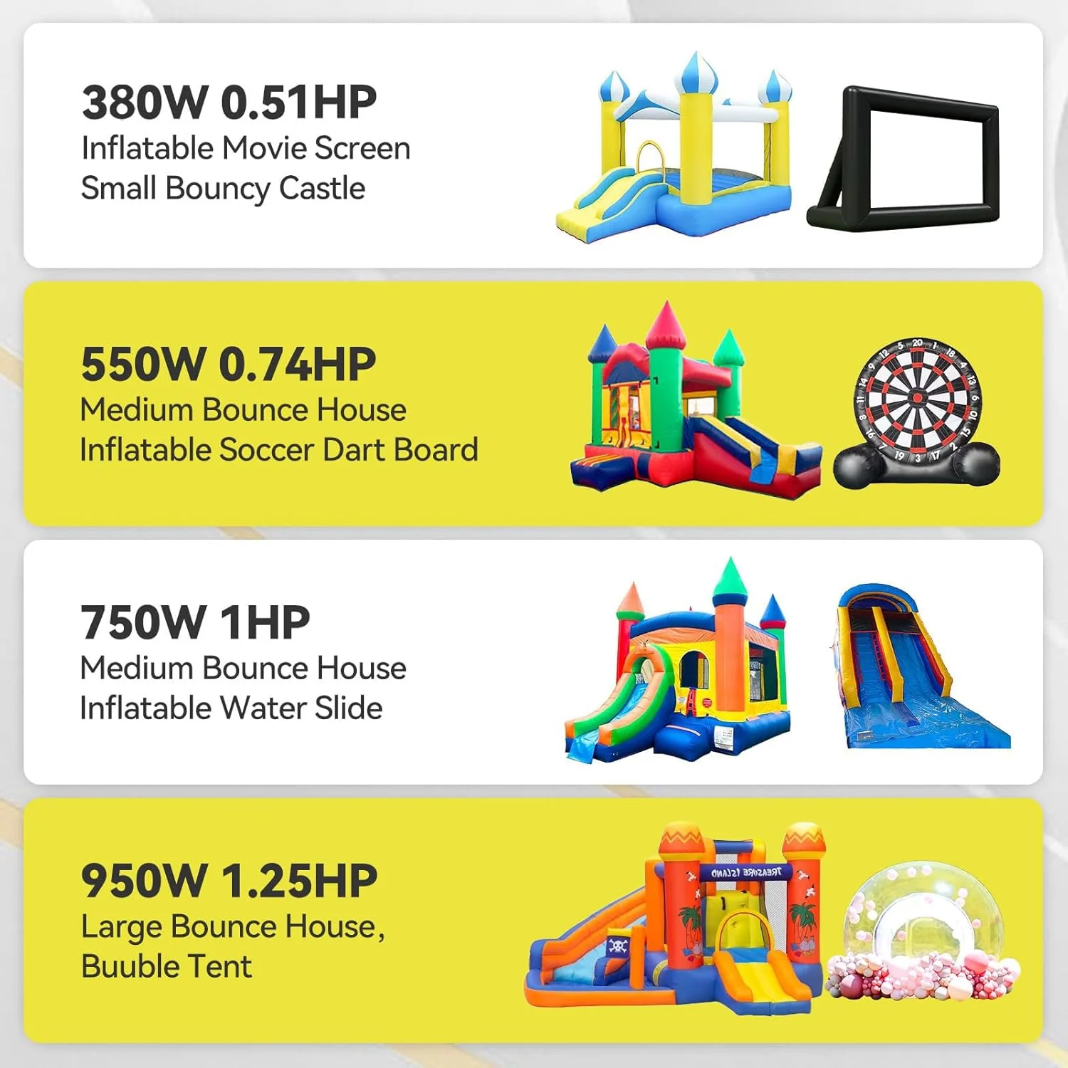 Bounce House Blower, Inflatable Blower Portable Air Pump for Outdoor Inflatables, Jump Slides, Water Slide, Inflatable Castle - Image 5