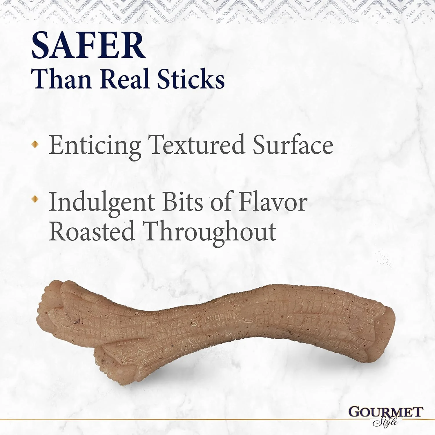 Nylabone Gourmet Style Stick Strong Chew Toy for Dogs, Peanut Butter Flavor, Medium - Up to 35 lbs, 1 Count - Retail $7 - Image 2