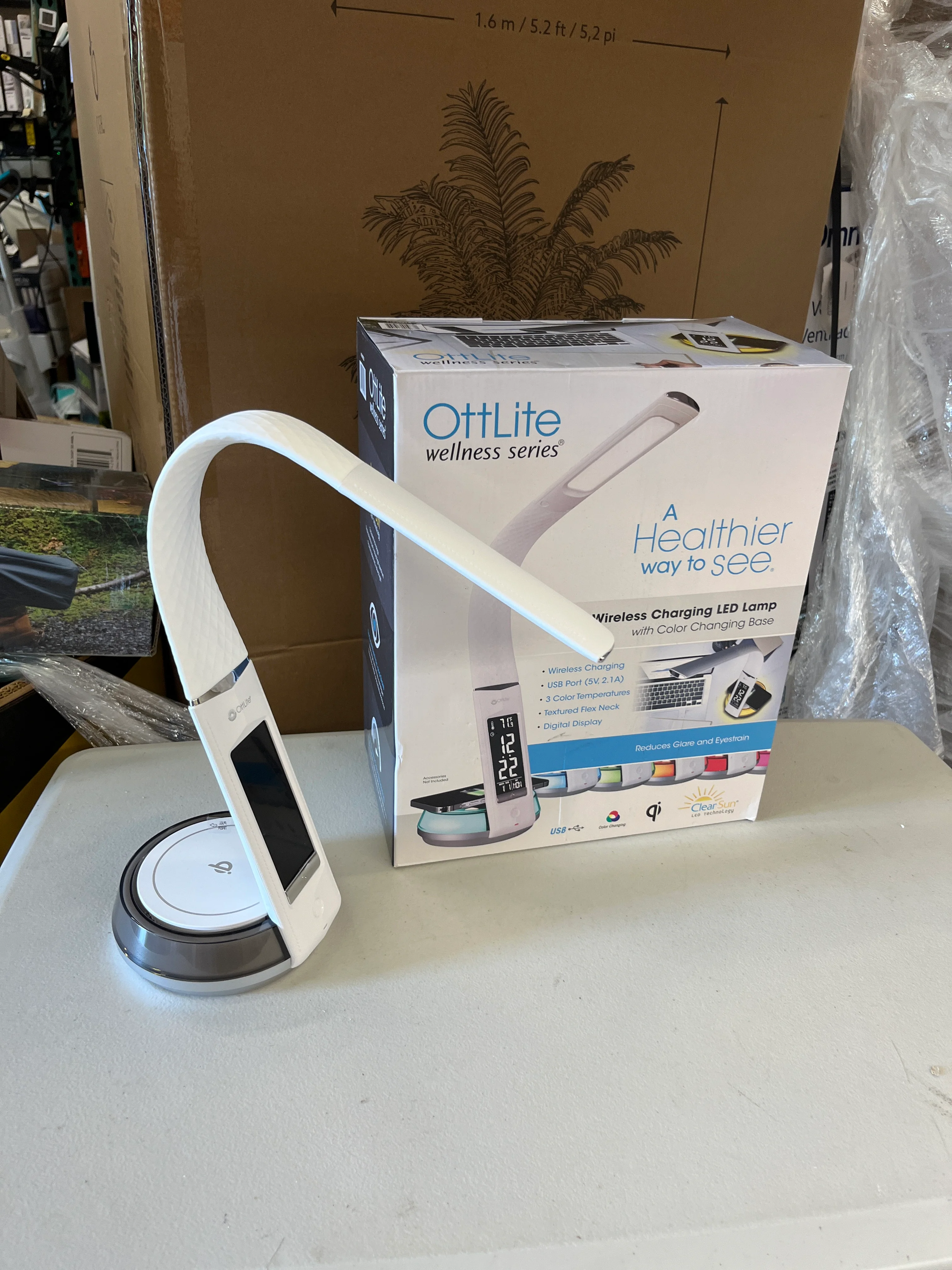 OttLite White Wireless Charging LED Table Lamp - Retail $49 - Image 2