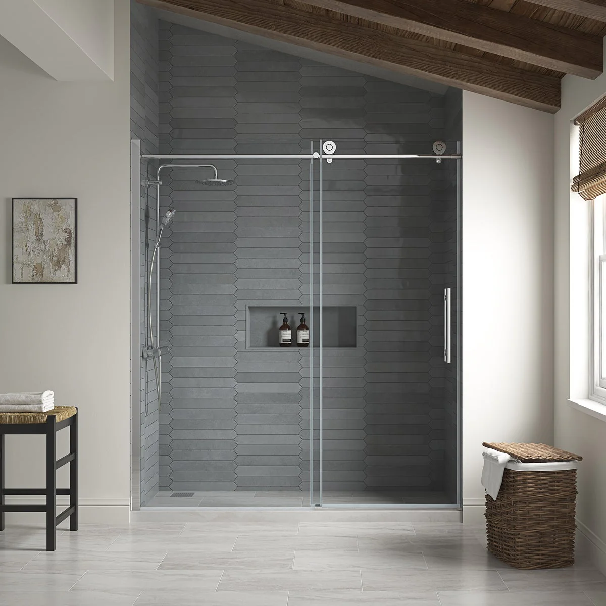 NEW - OVE Decors Renfrew Frameless Soft-close Sliding Shower Door - Image 11