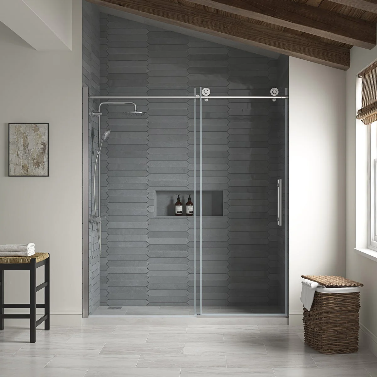 NEW - OVE Decors Renfrew Frameless Soft-close Sliding Shower Door - Image 12