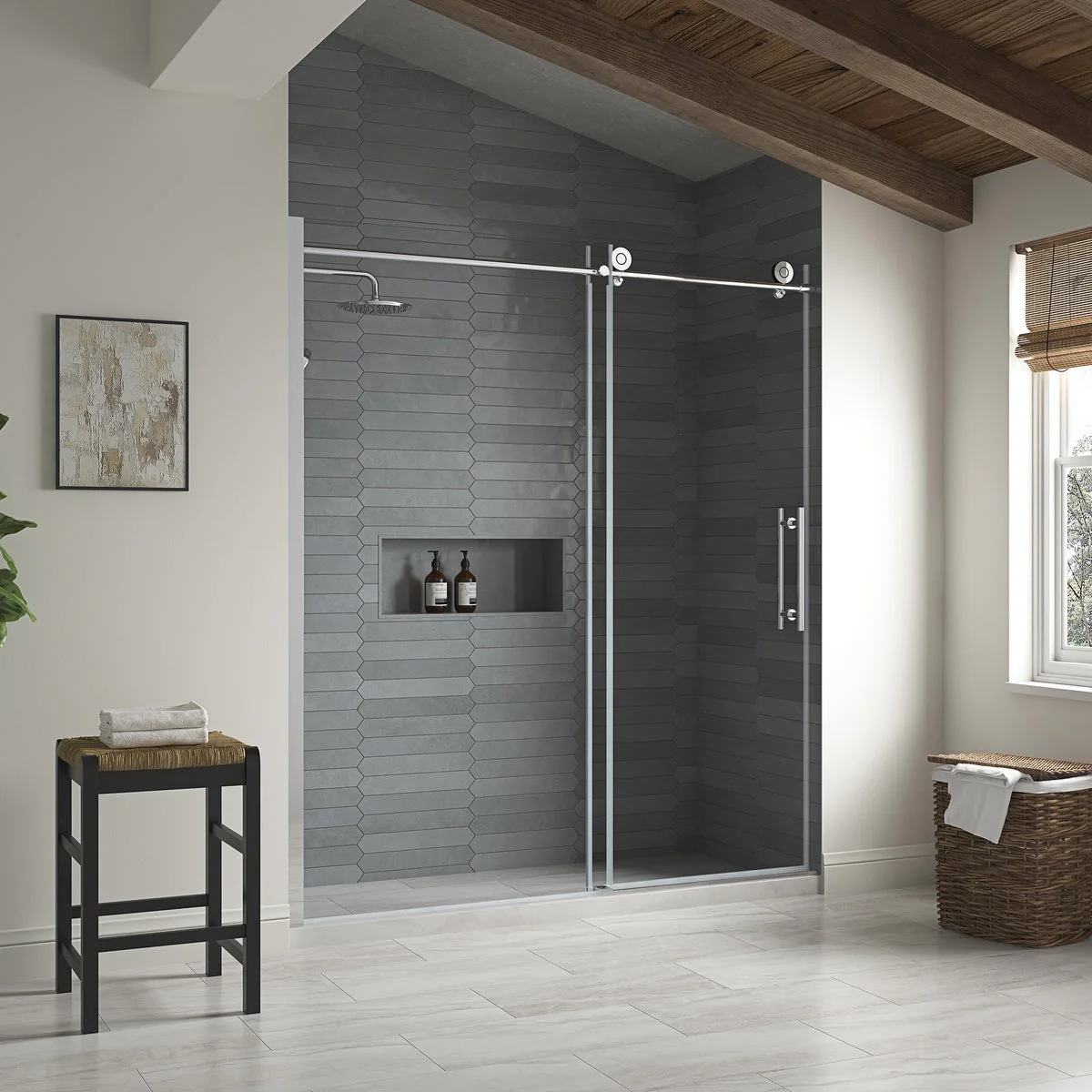 NEW - OVE Decors Renfrew Frameless Soft-close Sliding Shower Door - Image 13