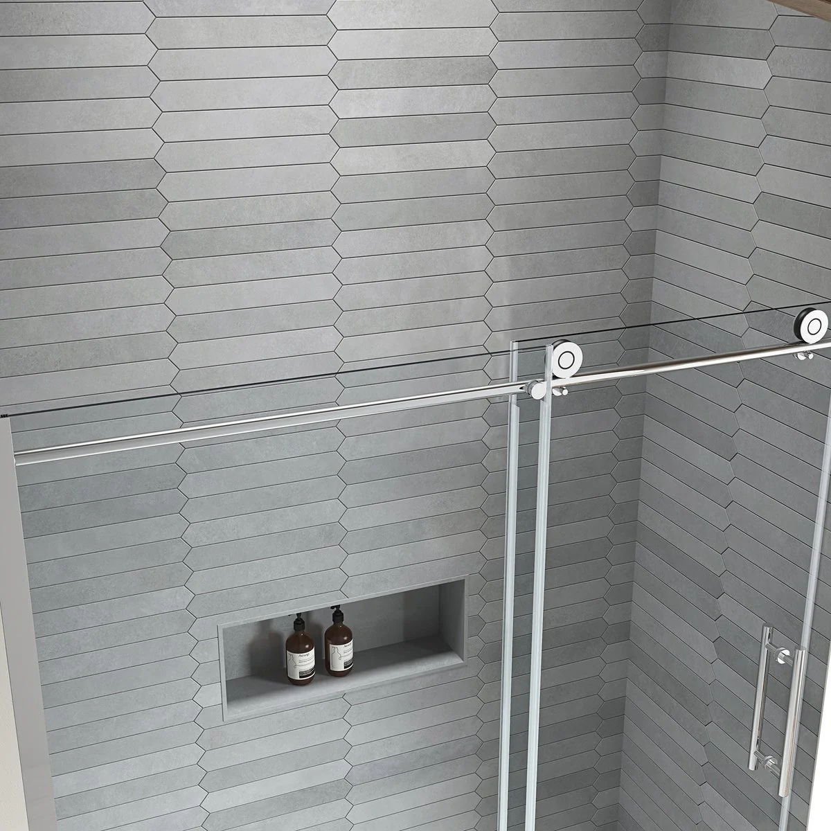 NEW - OVE Decors Renfrew Frameless Soft-close Sliding Shower Door - Image 8