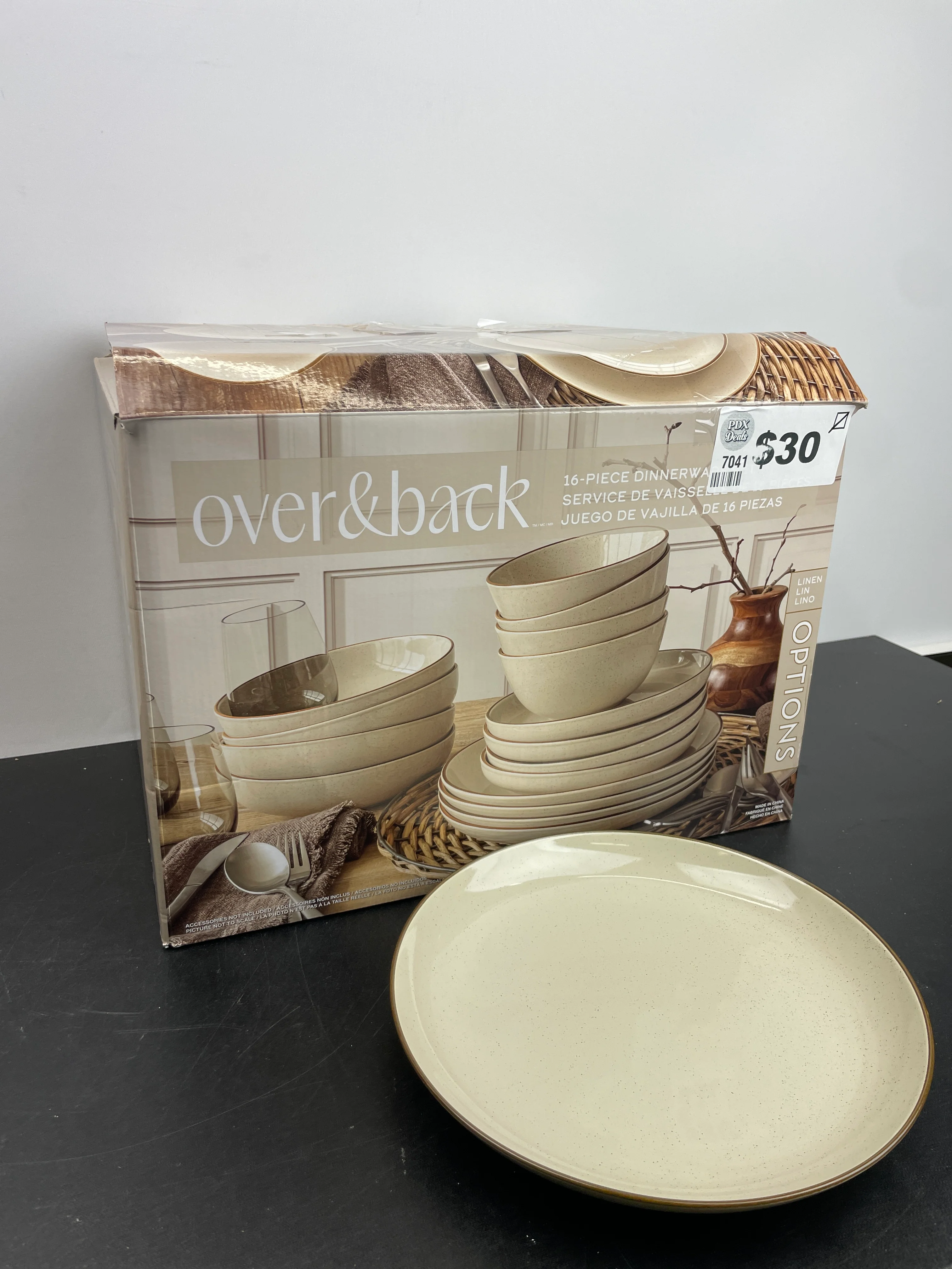 Over&back Options Linen 16-piece Dinnerware Set - Retail $46 - Image 3