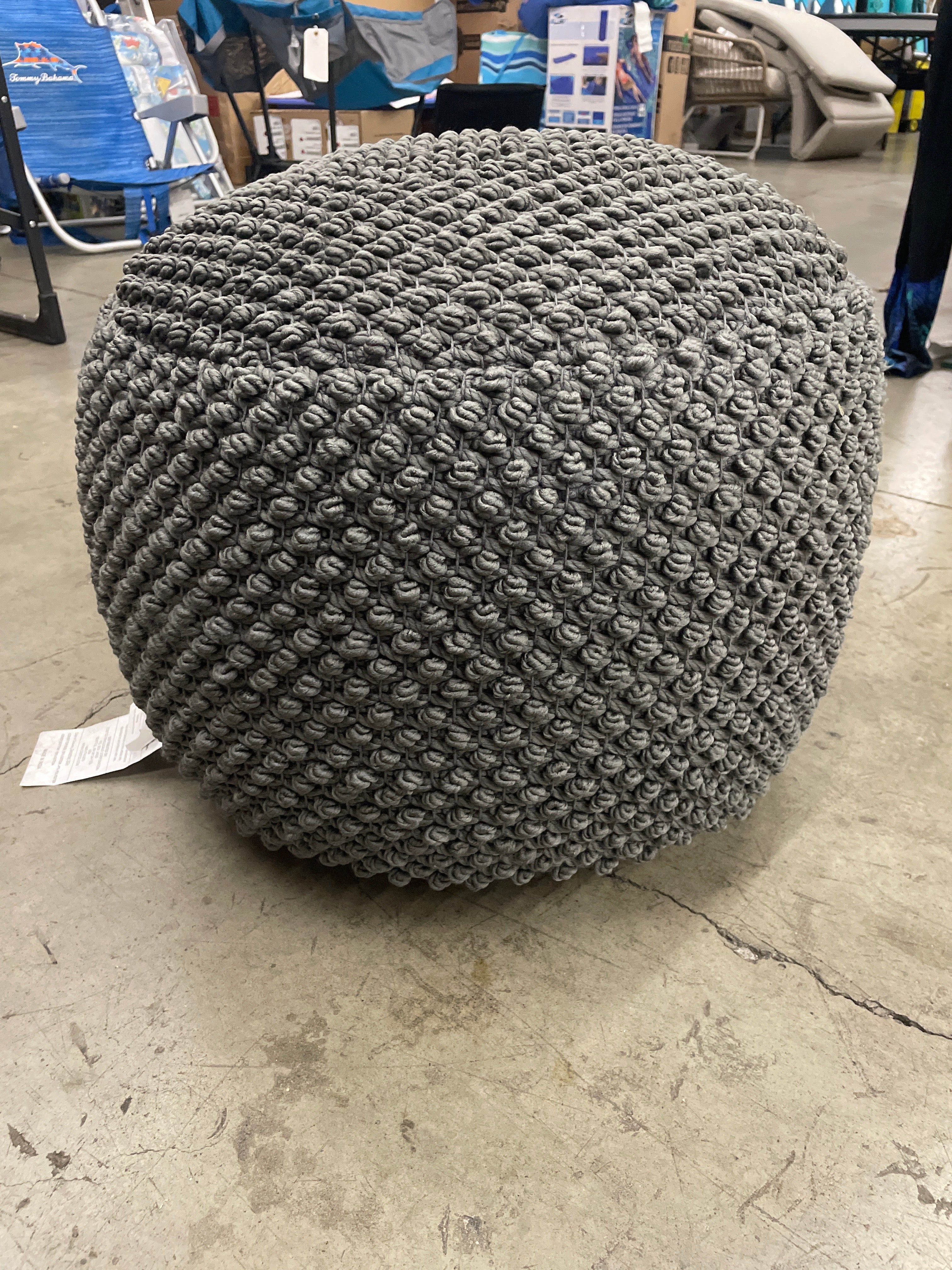 Nourison Cotton Woven Looped Pouf - Image 4