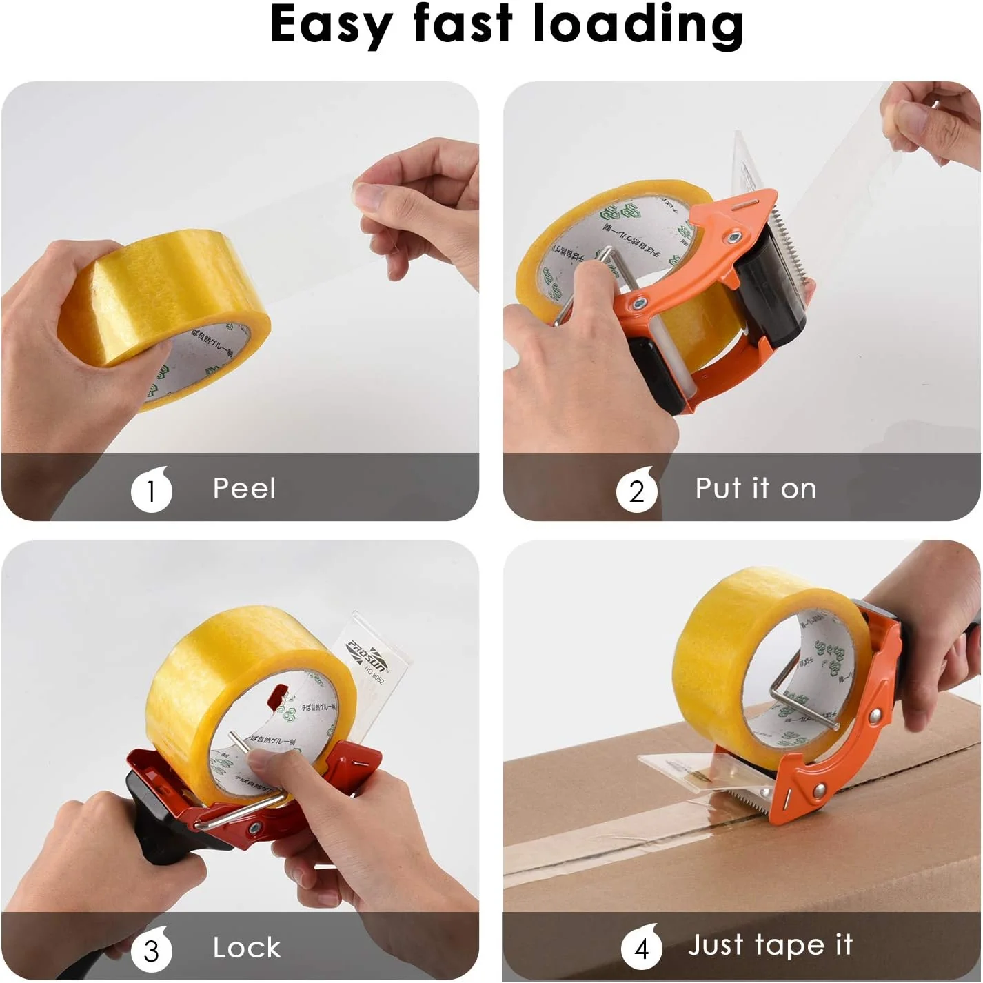 Fast Reload 2 Inch Tape Gun Dispenser Packing Packaging Sealing Cutter Orange - Image 3
