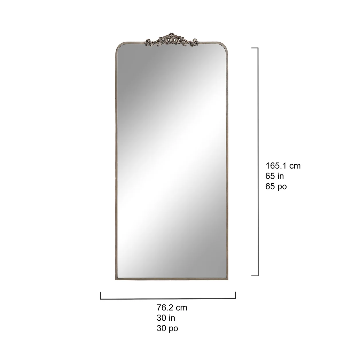 Ravena Floor Mirror Silver - Retail $249 - Image 2