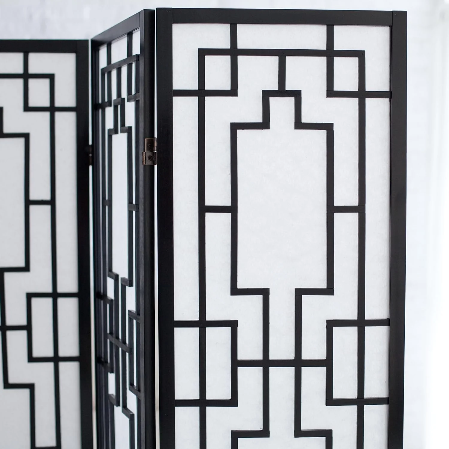 Roundhill Furniture Sudoku 3 Panel Room Divider Screen, Black - Retail $76 - Image 4