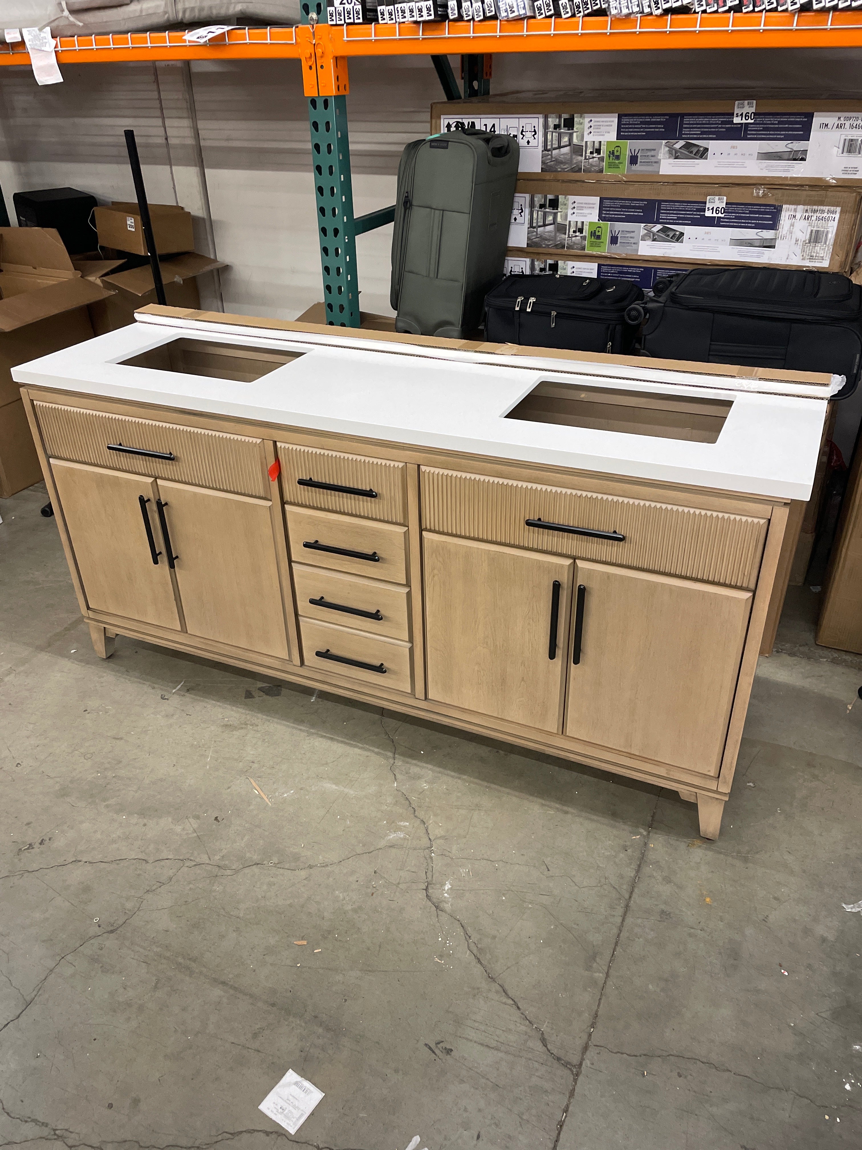 Loxley Rowe Marbella Bath Vanity in Sahara Birch 72" - Image 5
