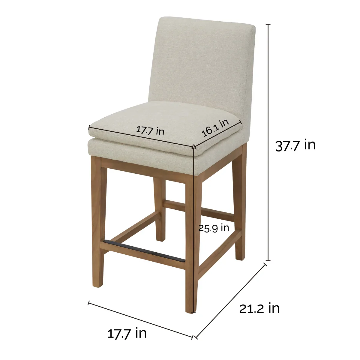 Rylee Fabric Counter Stool, 2-pack - Image 2