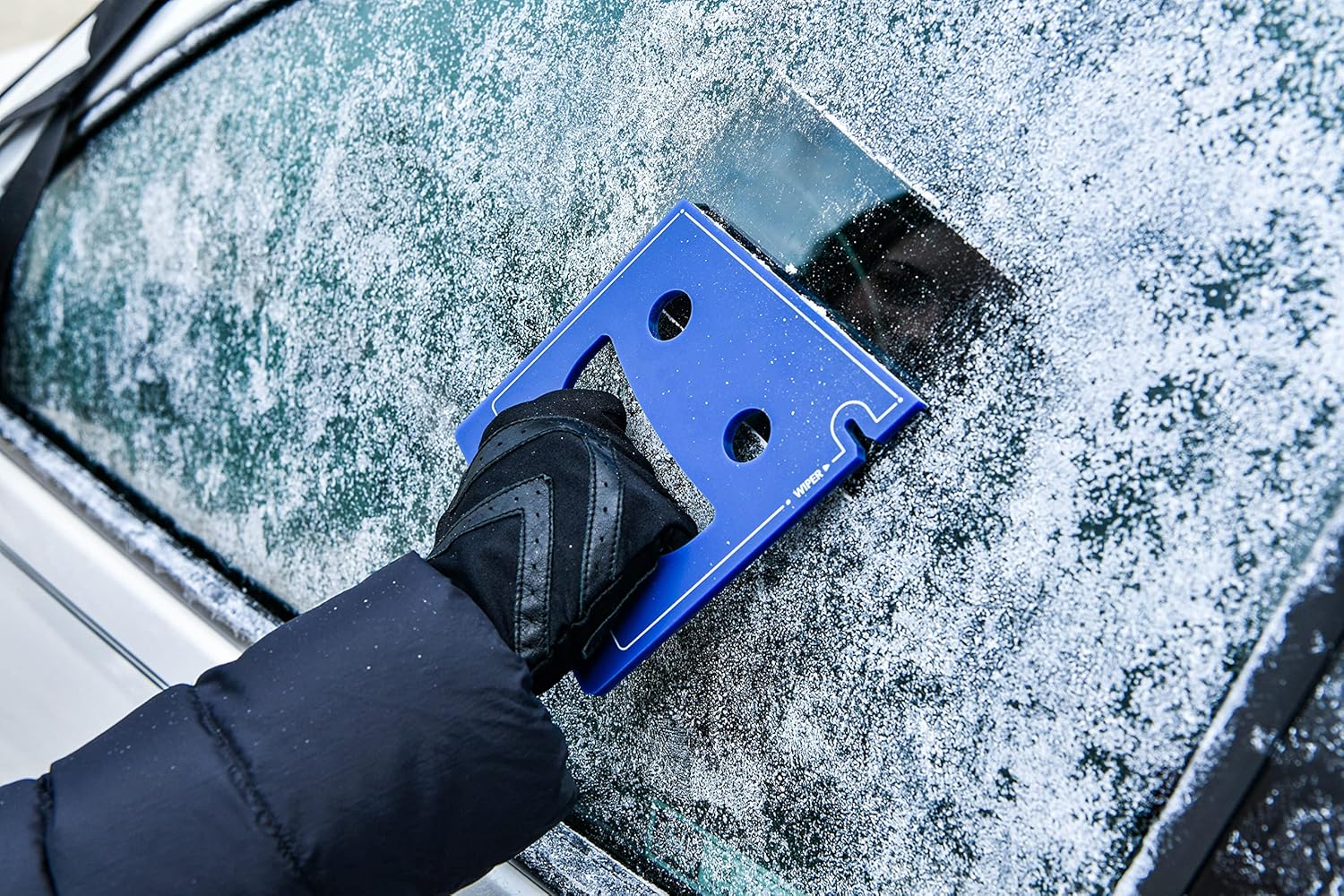 FrostGuard Scrape Buddy Car Ice Scraper Scrape with a Smile - Quickly Remove Frost, Ice and Snow from Your Vehicle Windows and Wiper Blades - Acrylic with Comfort Neoprene Sleeve - Blue Frost - Image 8