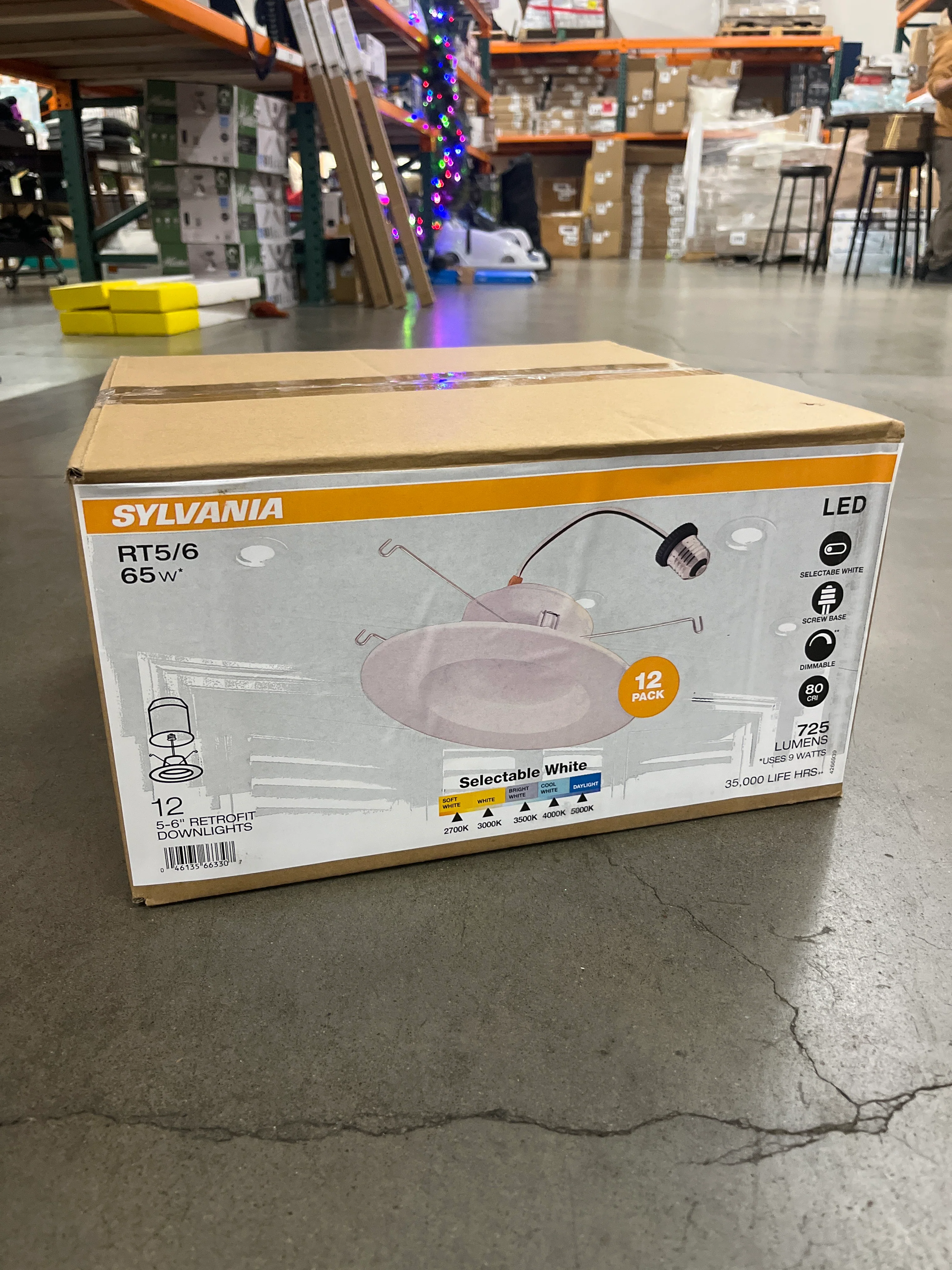 12pk Sylvania RT5/6 inch 65w Equivalent Retrofit Recessed LED Color Select Dimmable - Image 4