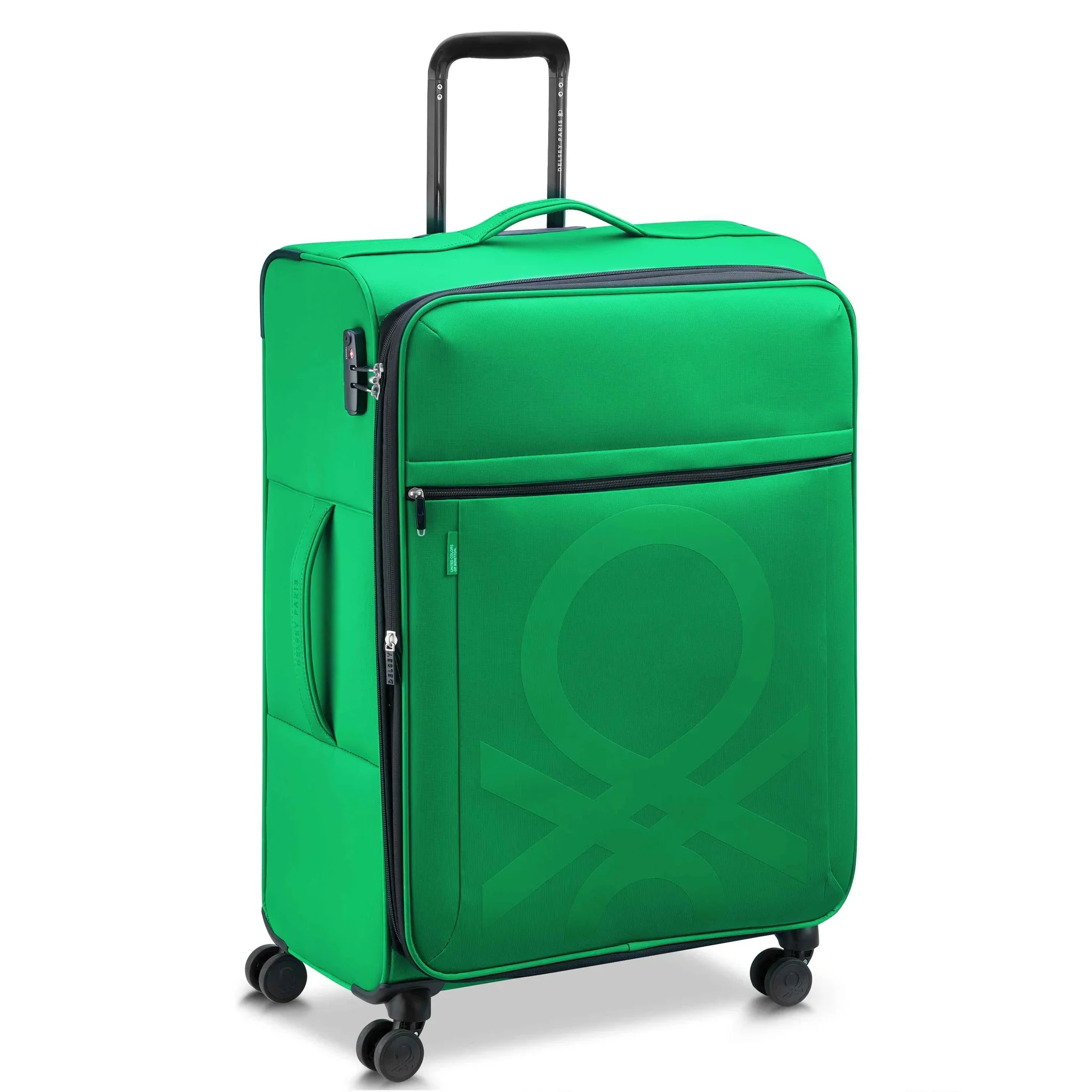 NEW - United Colors of Benetton x DELSEY PARIS: Softside Color Block 3-Piece Luggage Set – Green - Image 3