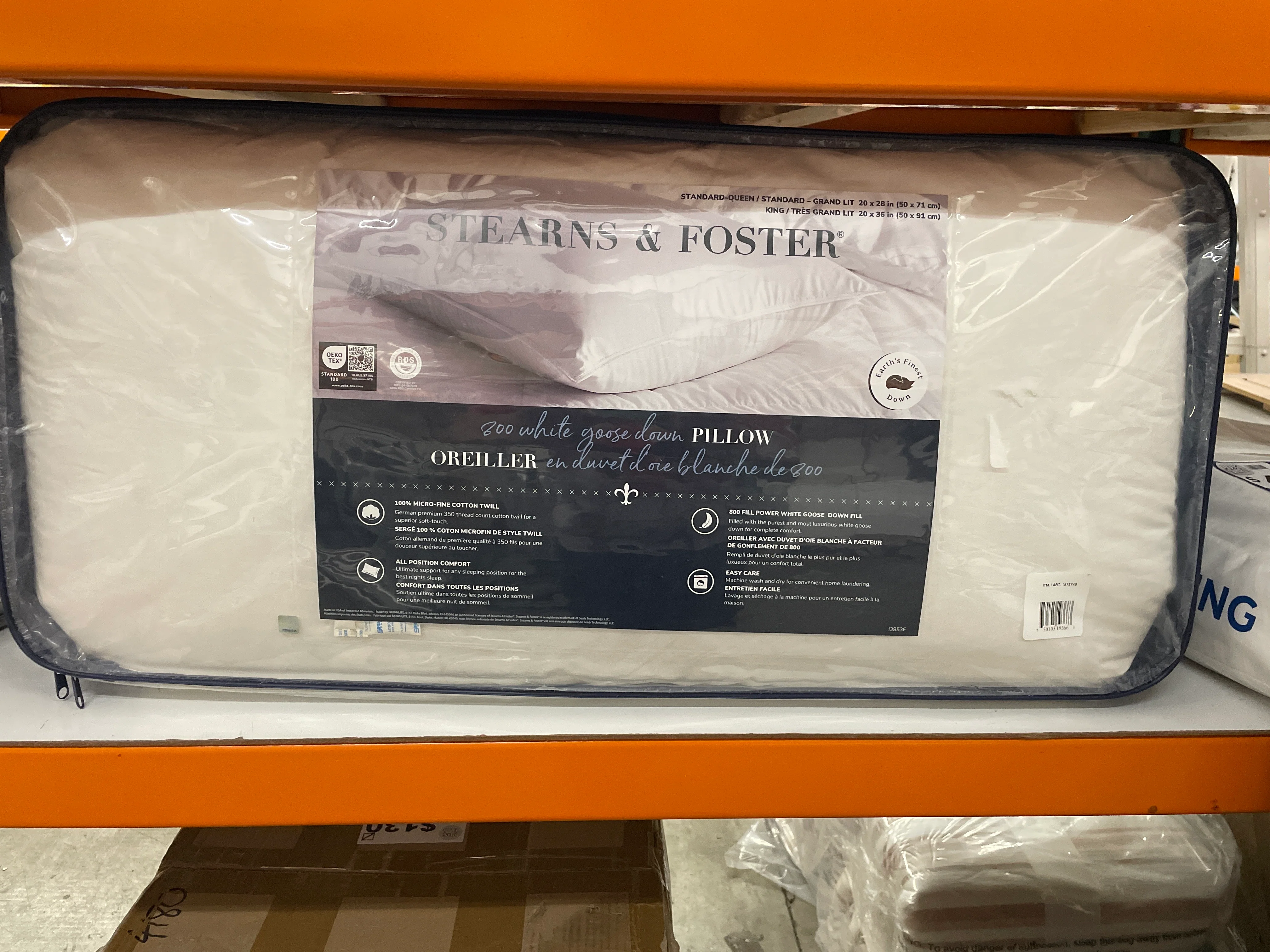 Stearns and Foster Luxurious 800 Fill Power White Goose Down Pillow - Image 5