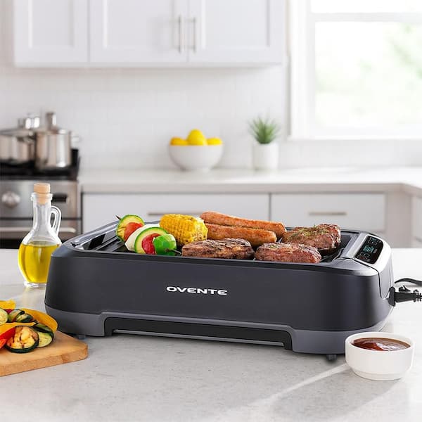 OVENTE 1500W Electric Portable Smokeless Indoor Grill with Two Removable Non-Stick and Dishwasher Safe Plates, Black SGR85B - Image 6