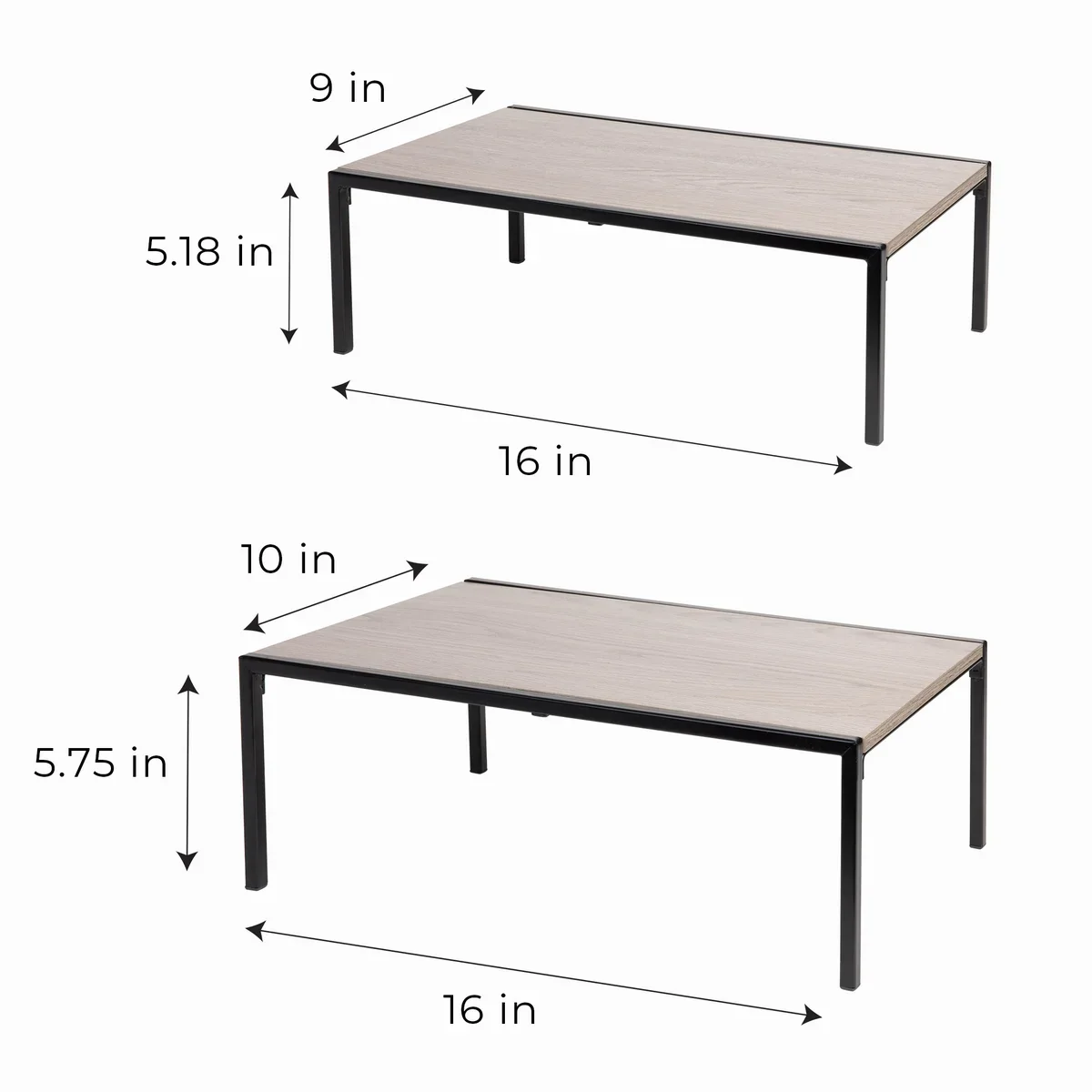 Smart Design Black Shelf Organizer, Set of 2 - Retail $24 - Image 2