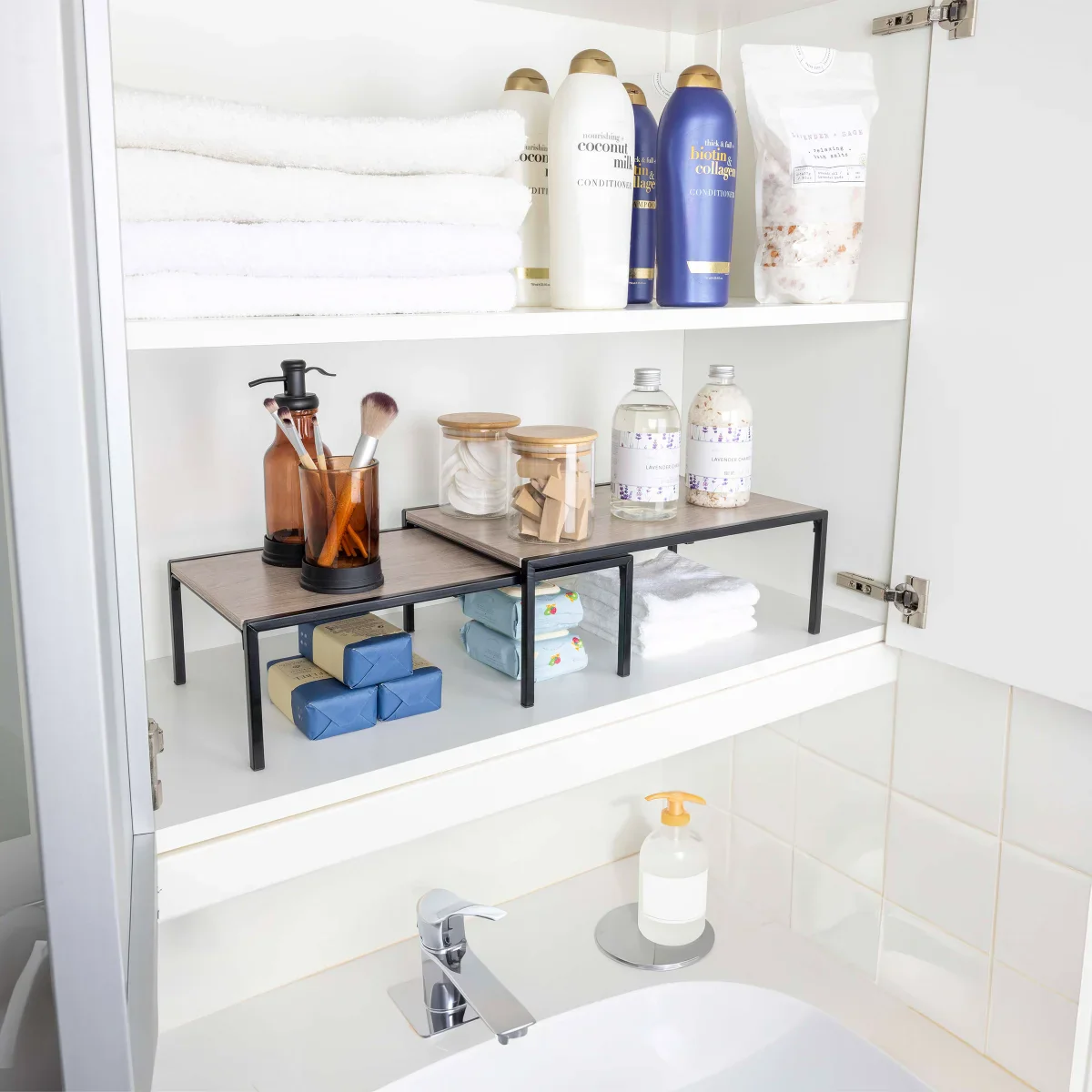Smart Design Black Shelf Organizer, Set of 2 - Retail $24 - Image 4