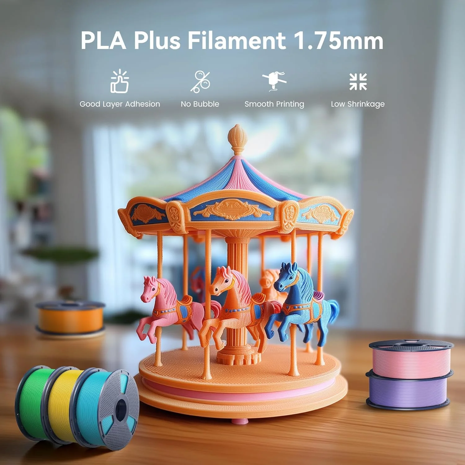 SUNLU PLA Plus Filament 1.75mm Black 1KG, Neatly Wound 3D Printer Filament 1.75mm, PLA+ 1000g, Dimensional Accuracy +/- 0.02 mm, Fit Most FDM 3D Printers, 1kg Spool (2.2lbs), Black - Retail $15 - Image 2