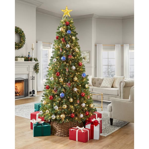 Home Accents Holiday 7.5 ft. Festive Pine LED Pre-Lit Artificial Christmas Tree T10 - Image 2