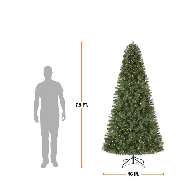 Home Accents Holiday 7.5 ft. Festive Pine LED Pre-Lit Artificial Christmas Tree T10 - Image 3